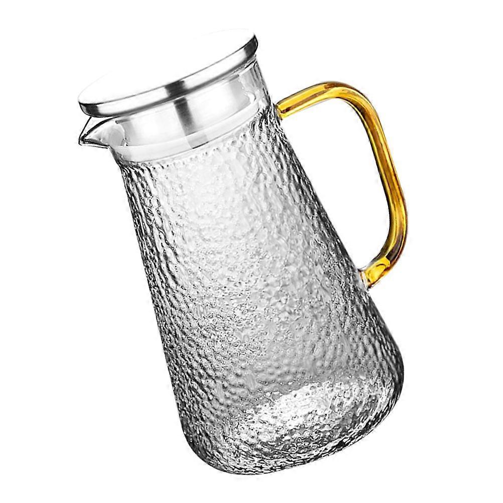 Portable 2Pcs Glass Juices Kettle Multi-Function Pitcher Ideal For Dining Parties Picnics 1300Ml Cold Water Storage Elegant Design