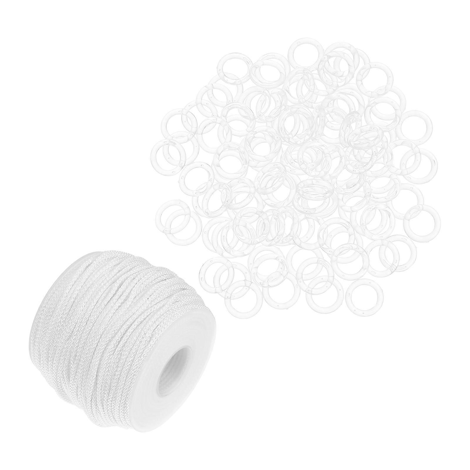Roman Shade Hardware Kit 4Set Indoor Decoration White Curtain Pulling Cord Easy Setup Interior Decorators