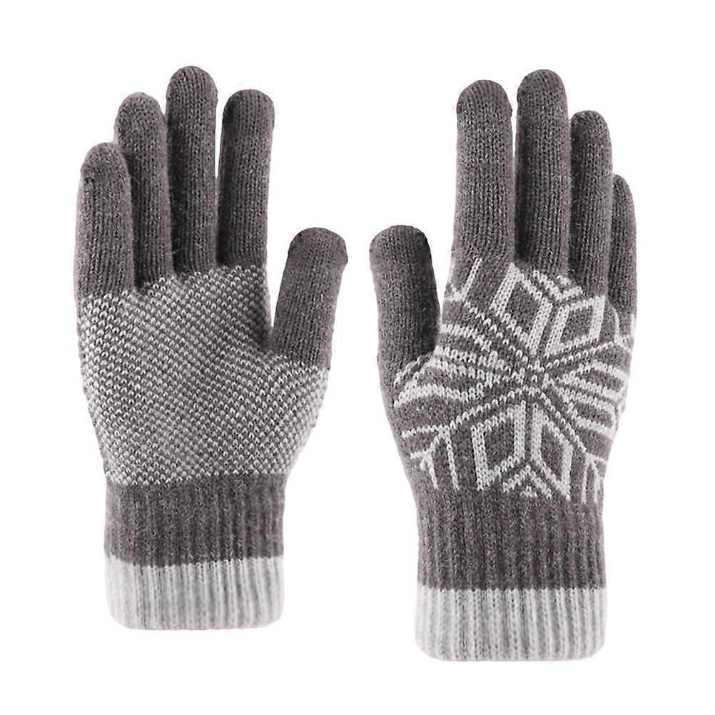 Warm Gloves for Men Thick Knitted Gloves with Screen Touch 2Pairs
