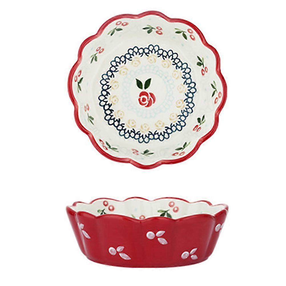 Cherry Pattern Food Ceramic Bowl for Home Use Small Bowl in Assorted Color