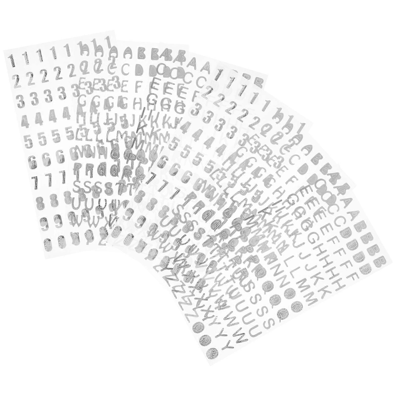 Number Stickers Scrapbook Stickers for Journaling 30 Sheets Silver