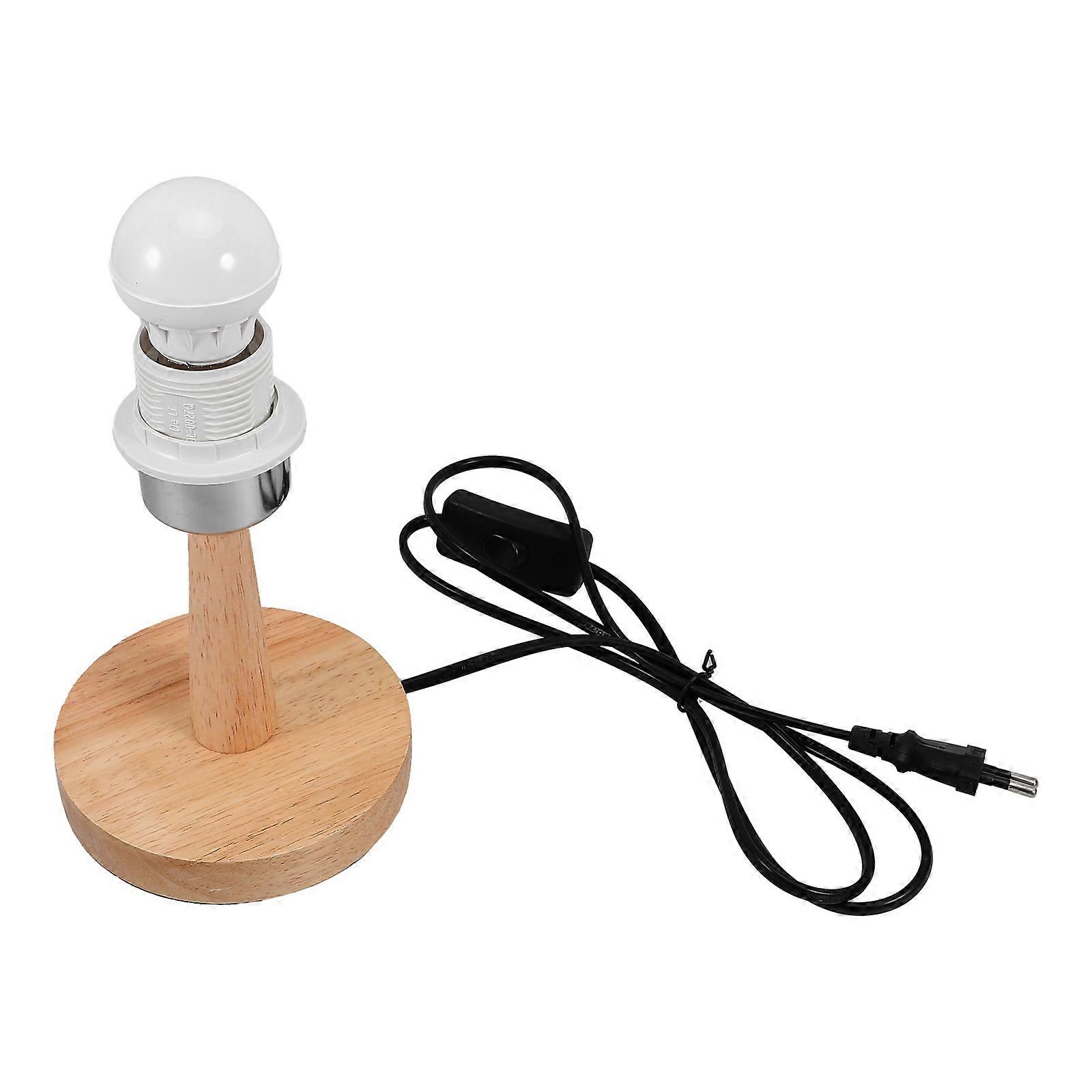 Table Lamp Holder for Decor 2Pcs Wooden Desk Light Accessory