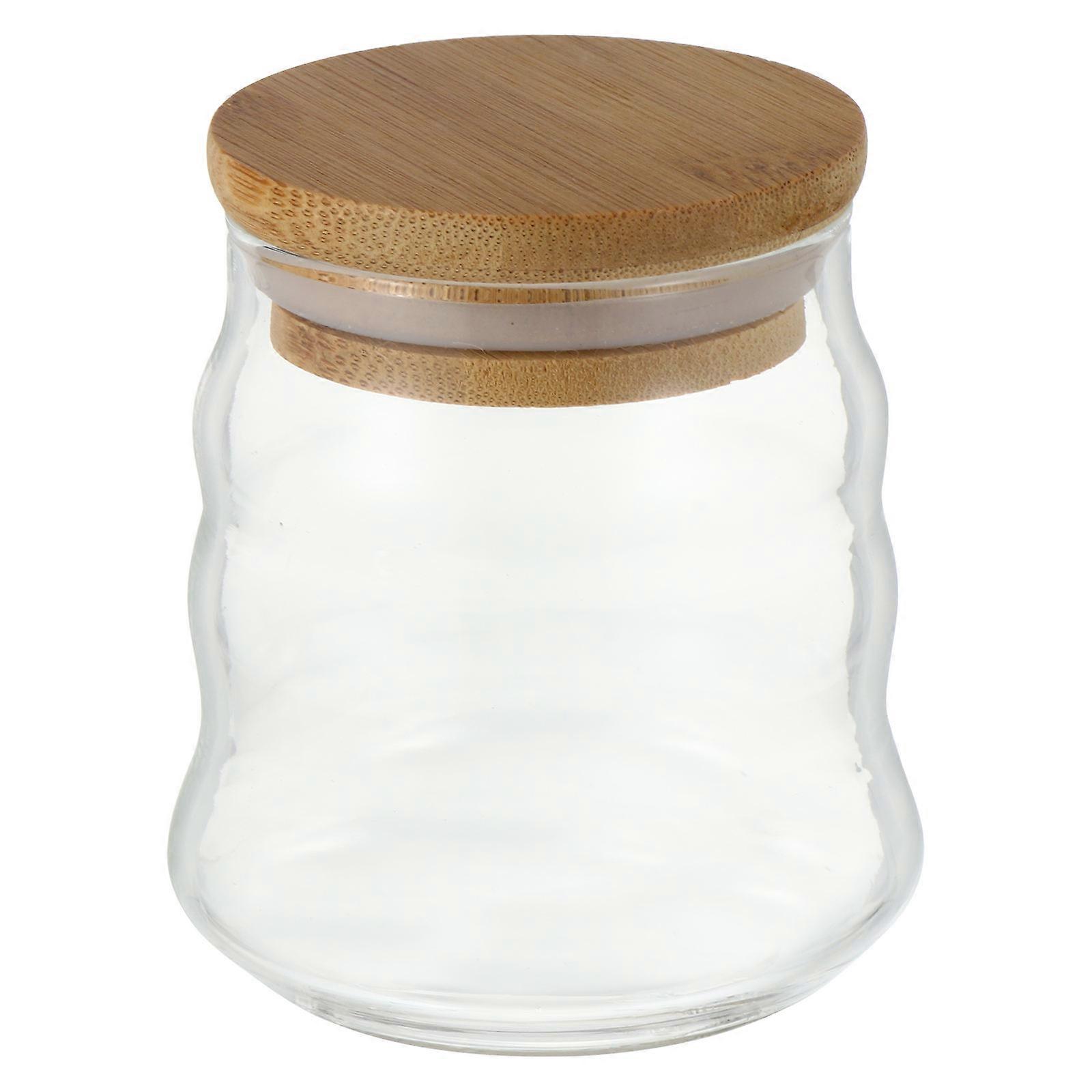 Tea Storage Canister Transparent Glass Jar for Storage Use 1Pcs Practical Tea Can