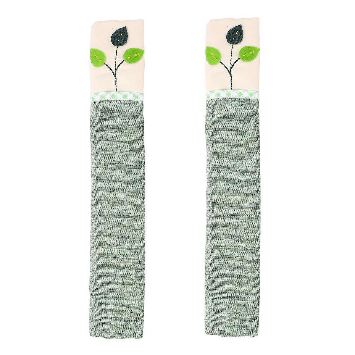 Green Cloth Refrigerator Handle Cover for Appliance Handle 2Pcs
