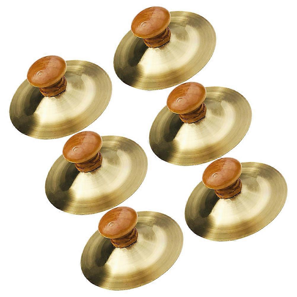 Wooden Handle Finger Cymbals Music Instrument with 30Pcs Set