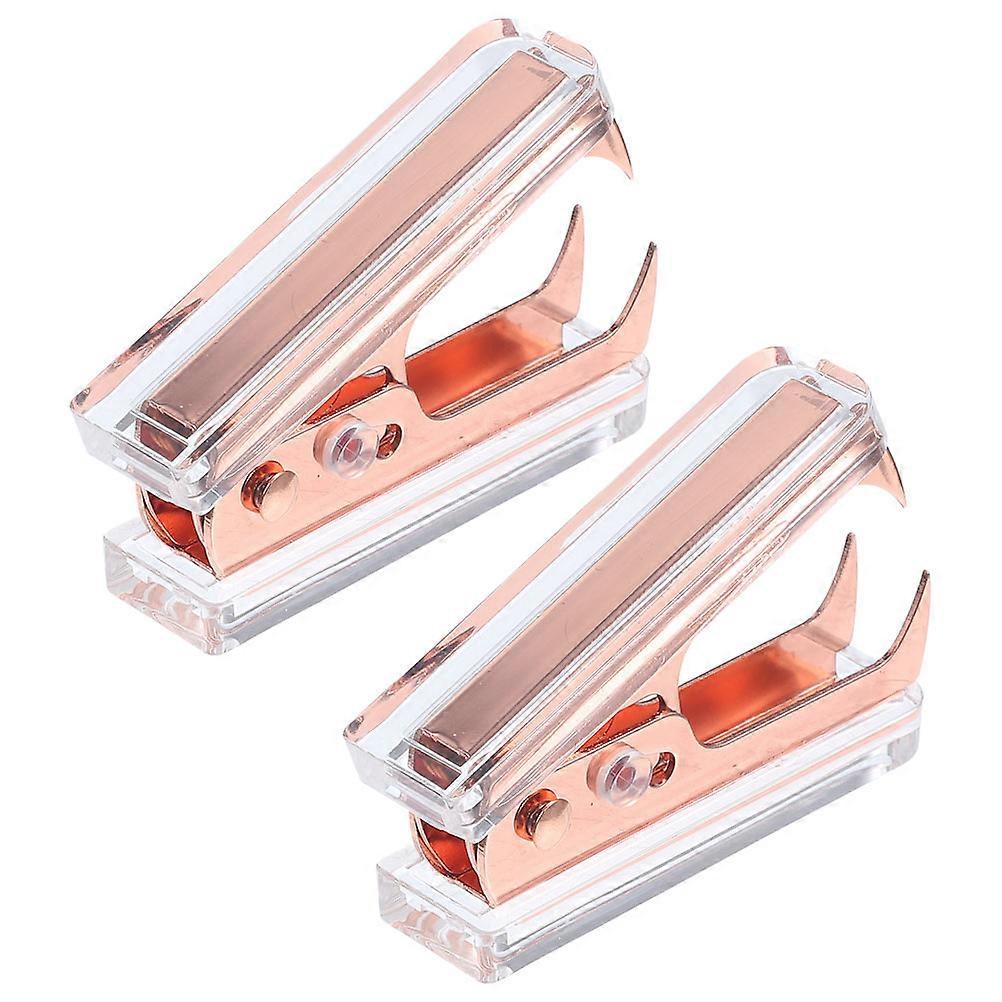 Seamless Staple Remover 2Pcs Rectangular Design Staple Removing Tool for Adults and Students