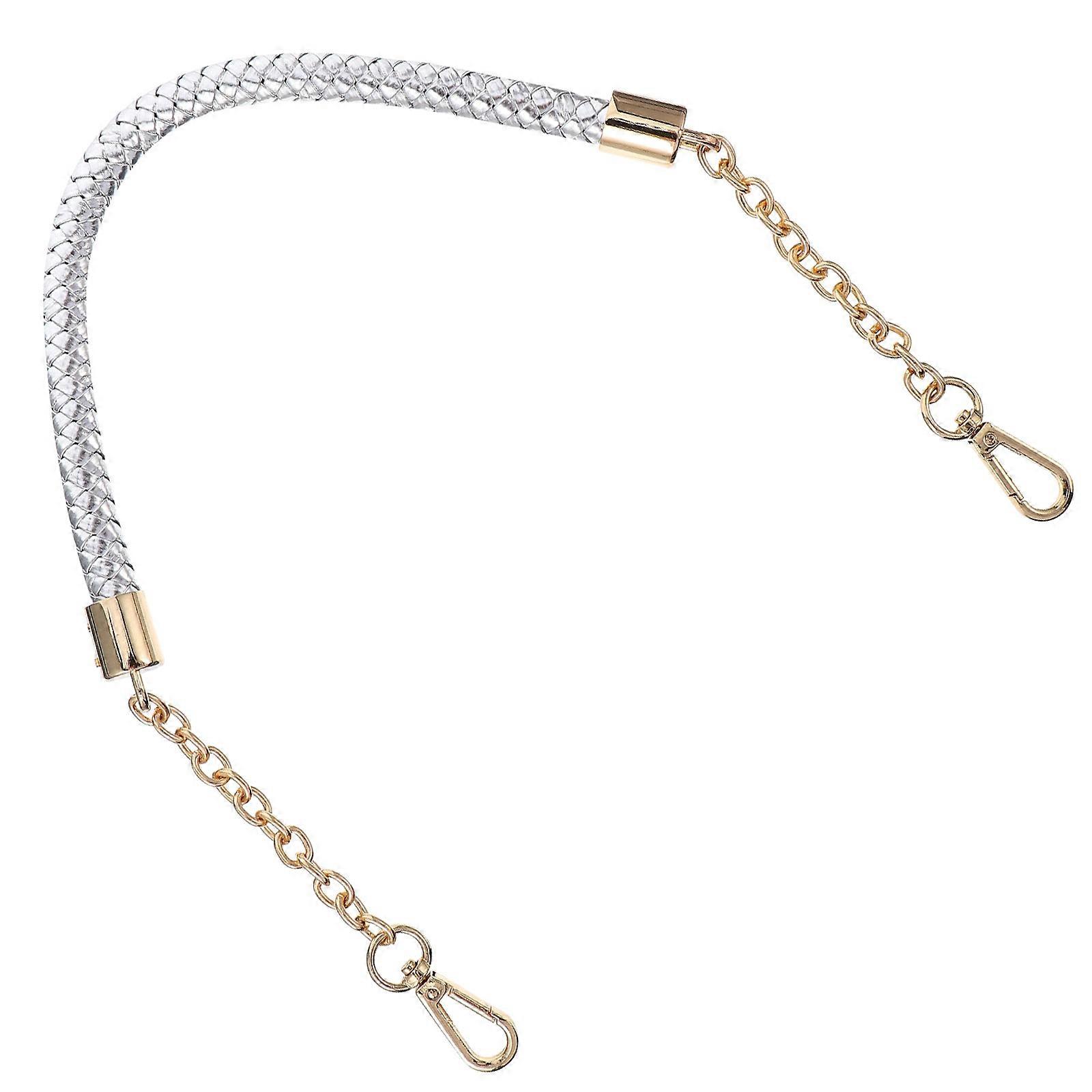 Bag Strap Replacement Chain for Handbag Diy Projects Pu Silver Decorative 1Pcs