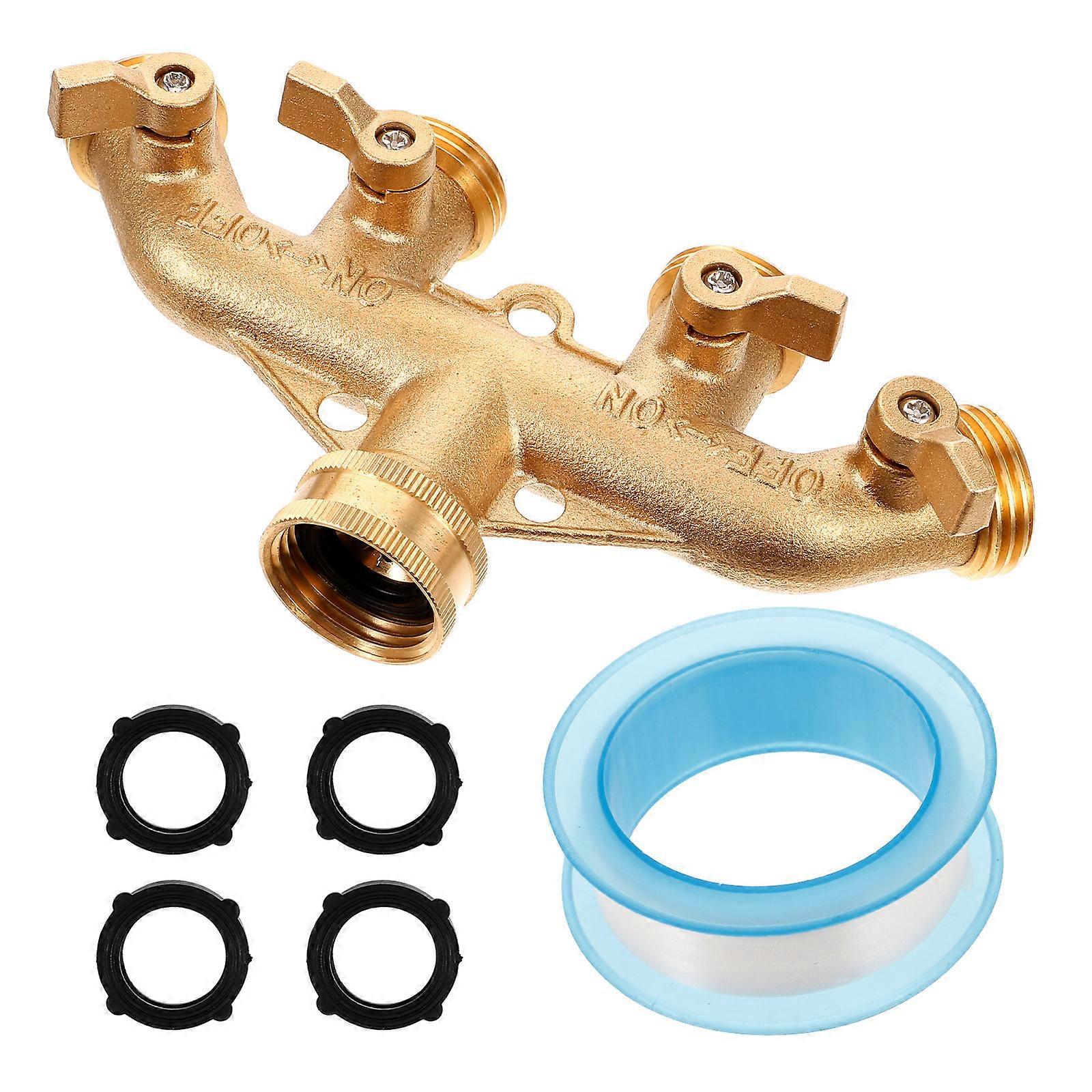 Adjustable Garden Hose Splitter Tap Connector For Gardening And Outdoor Use Assorted Color Converts Single Water Outlet Into 4 Ways 2 Sets