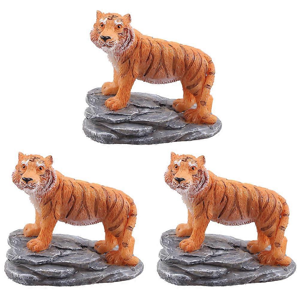 Animal Decorations for Room Use 9Pcs Resin Tiger Shaped Micro Landscape