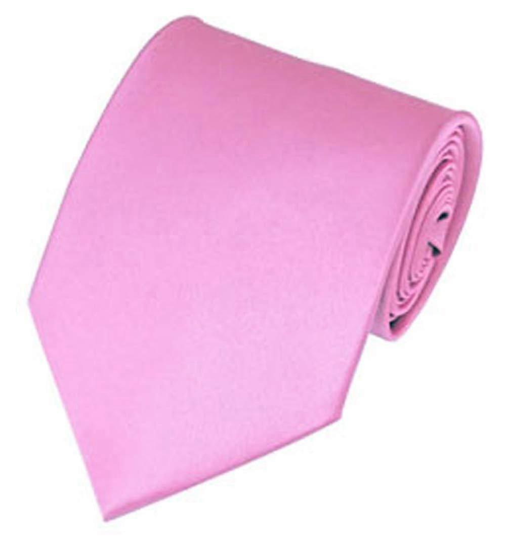 Solid Pink Necktie  100% Silk Mens Tie, 3.5" Formal & Wedding Style