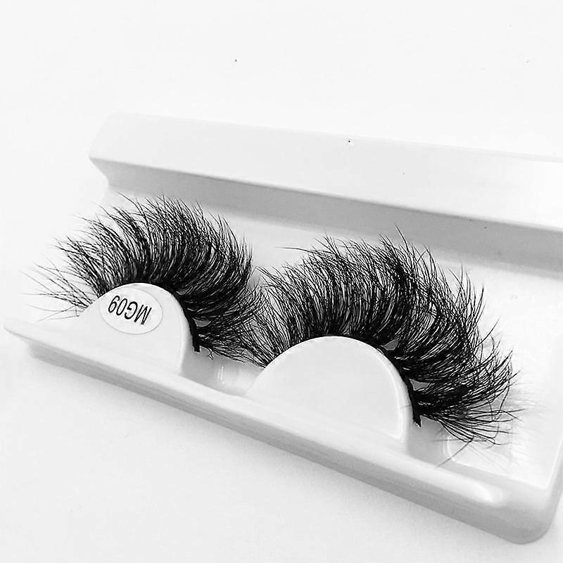 Nvzi -b 2 Pairs Wispy Mink Lashes Fluffy Eye Lashes Natural Look 8D Volume Fake Eyelashes，M09