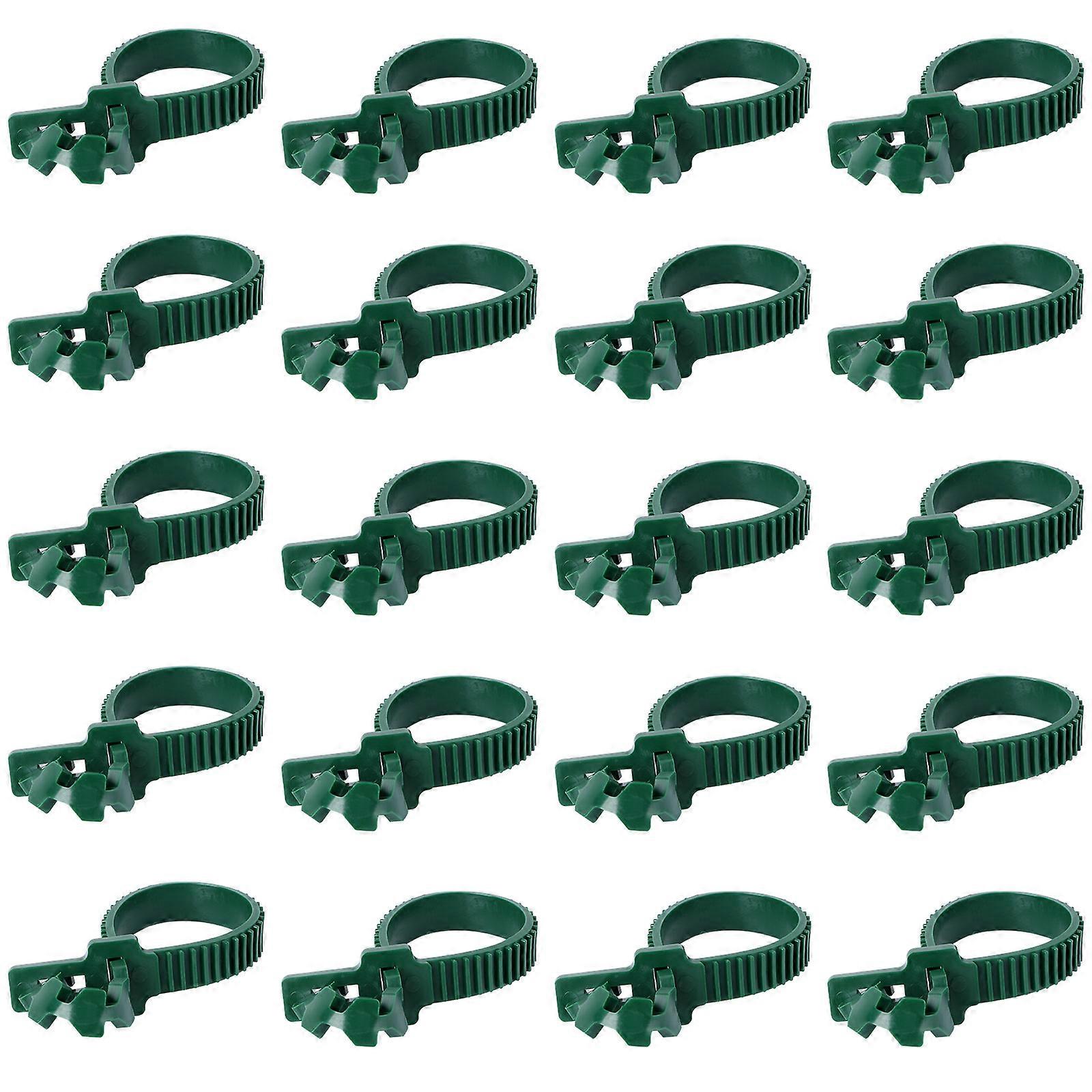 Vines Fixed Buckle Plant Plastic Binding Belt for Fixing Use 20Pcs Green