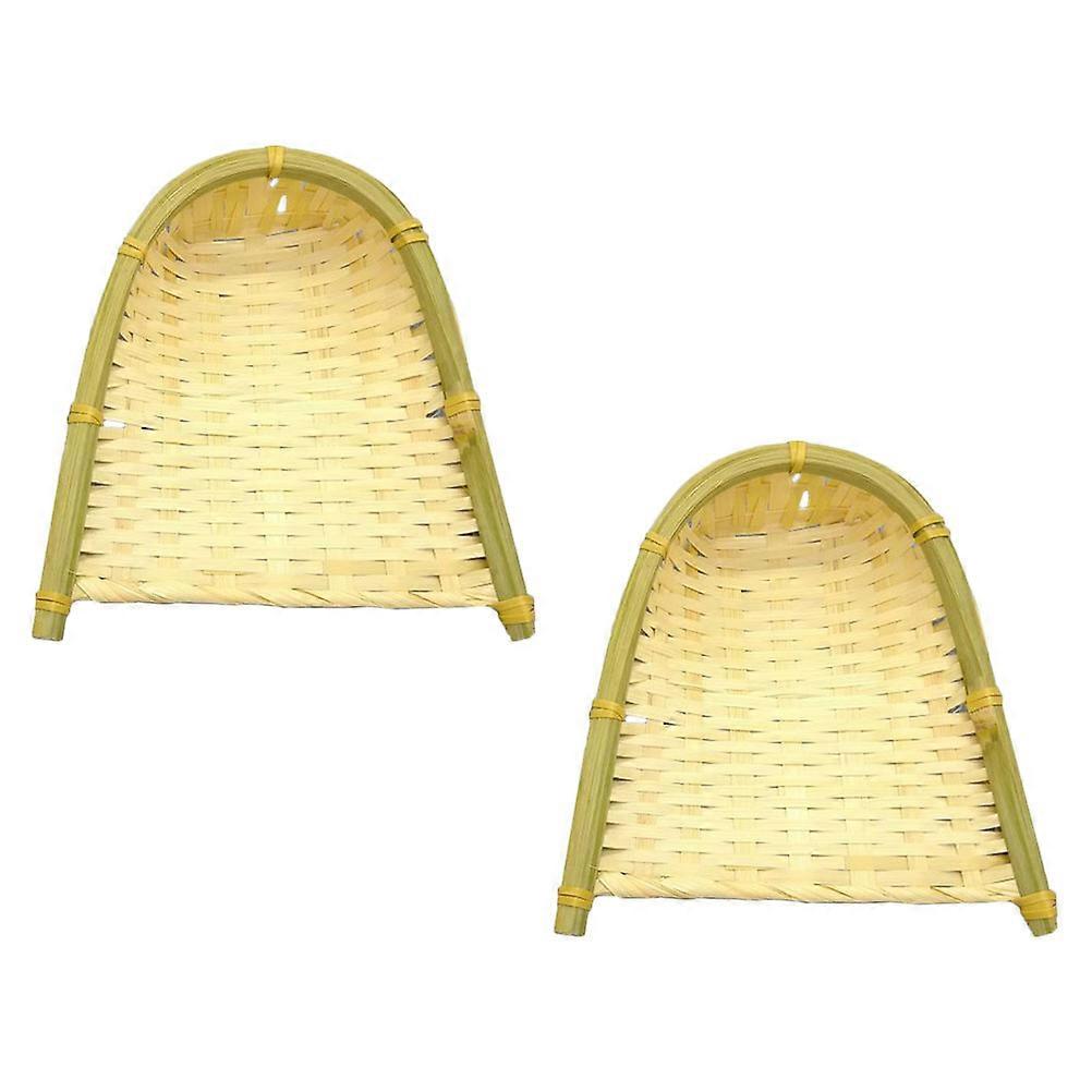 Bamboo Woven Dustpan Decorative Handicrafts for Storage Use 6Pcs