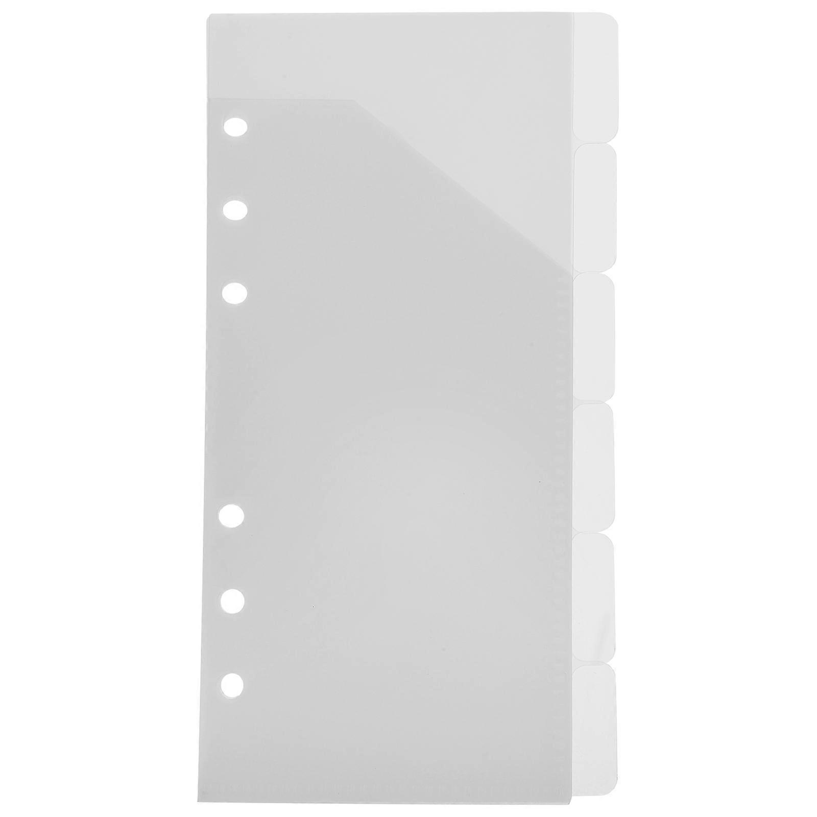 Transparent Binder Divider Pockets for Book Organization 1Set PP Plastic