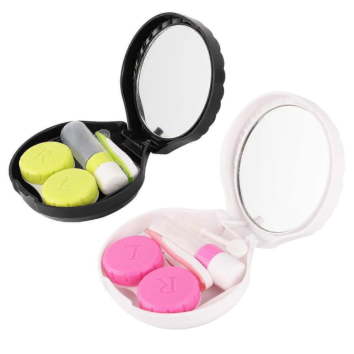 Empty Makeup Containers Small Box Storage Case For Girls Travelling Anti Slip 2Pcs
