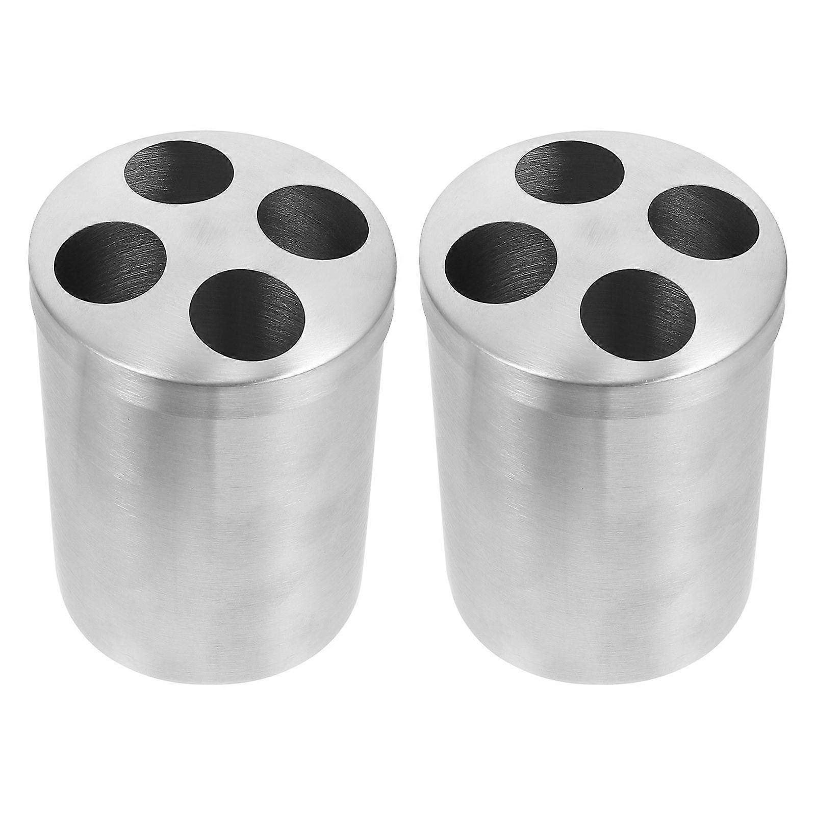 Silver Toothbrush Rack for Practical Storage 4Pcs Stainless Steel Holder