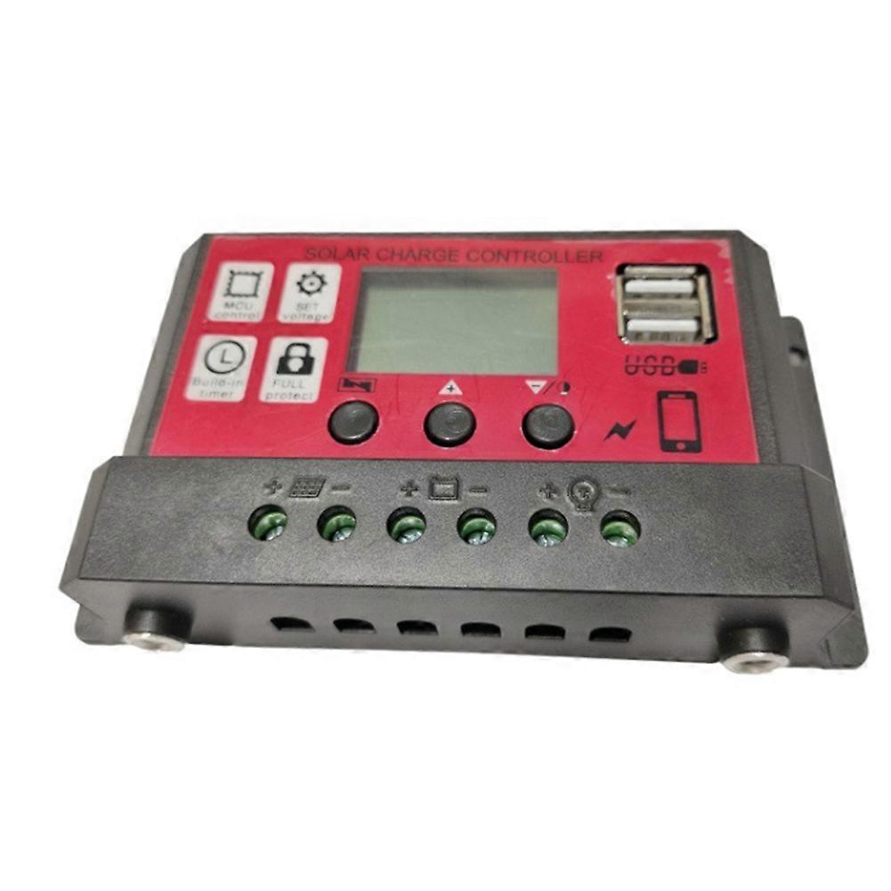 30A Solar Controller with DC Hole 12V 11.1V LCD Photovoltaic Charging Controller USB Charging Controller