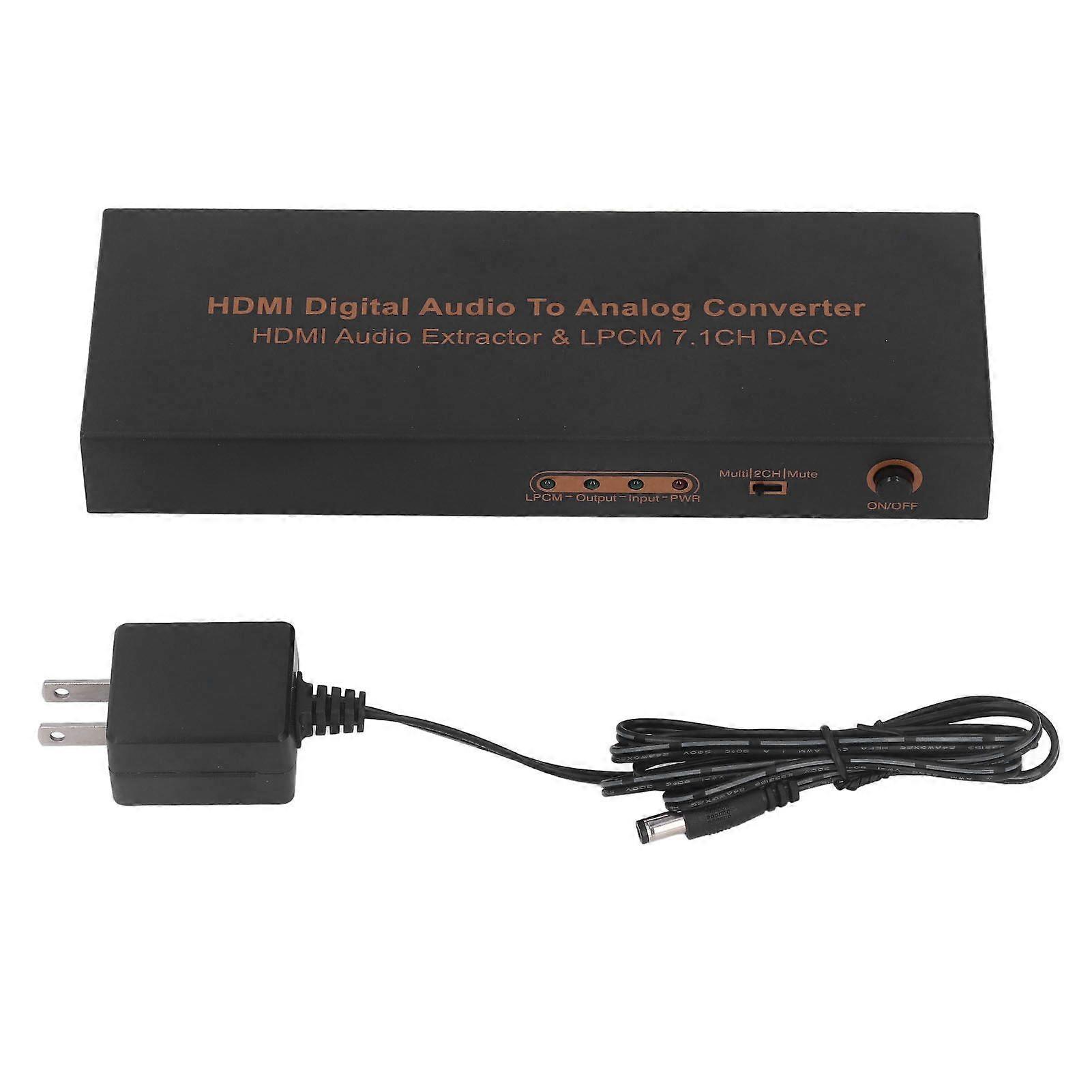 Sound Audio Decoder 4K HD Multimedia Interface to LPCM 7.1CH 7RCA Sound Decoder Converter for DVD Player