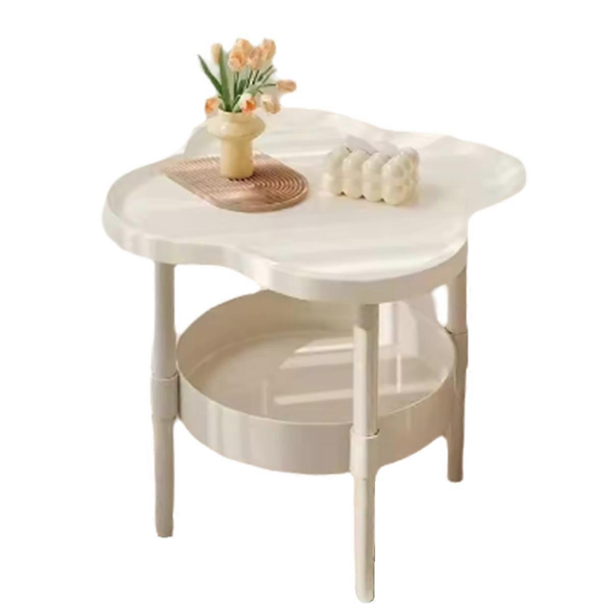 Sofa Side Several Bedroom Small Table Room Storage Table Balcony Double Layer Coffee Table White