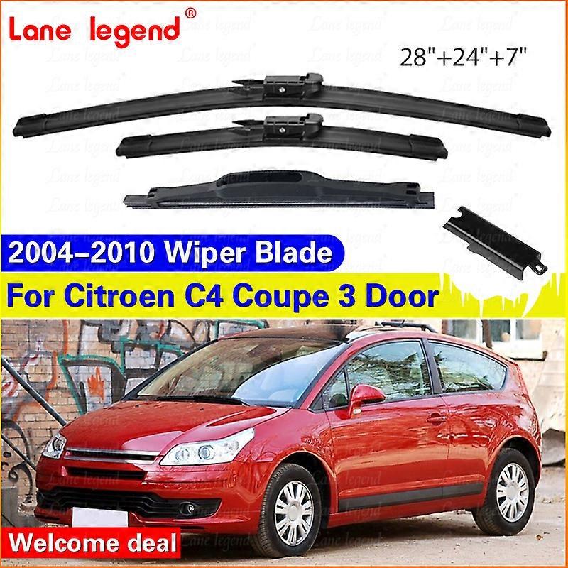 Applies to Wiper Front Rear Wiper Blades Set For Citroen C4 Coupe 3 Door 2004-2010 2009 2008 Windshield Windscreen Clean Window 28"+24"+7"