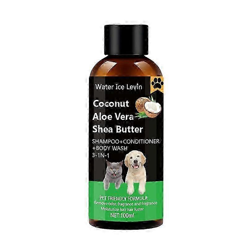3-in-1 Sensitive Skin Pet Shampoo for Dogs & Cats, Great for Allergies, Itching, Scratching, Anti-Itch Shampoo with Coconut, Aloe Vera & Shea Butter