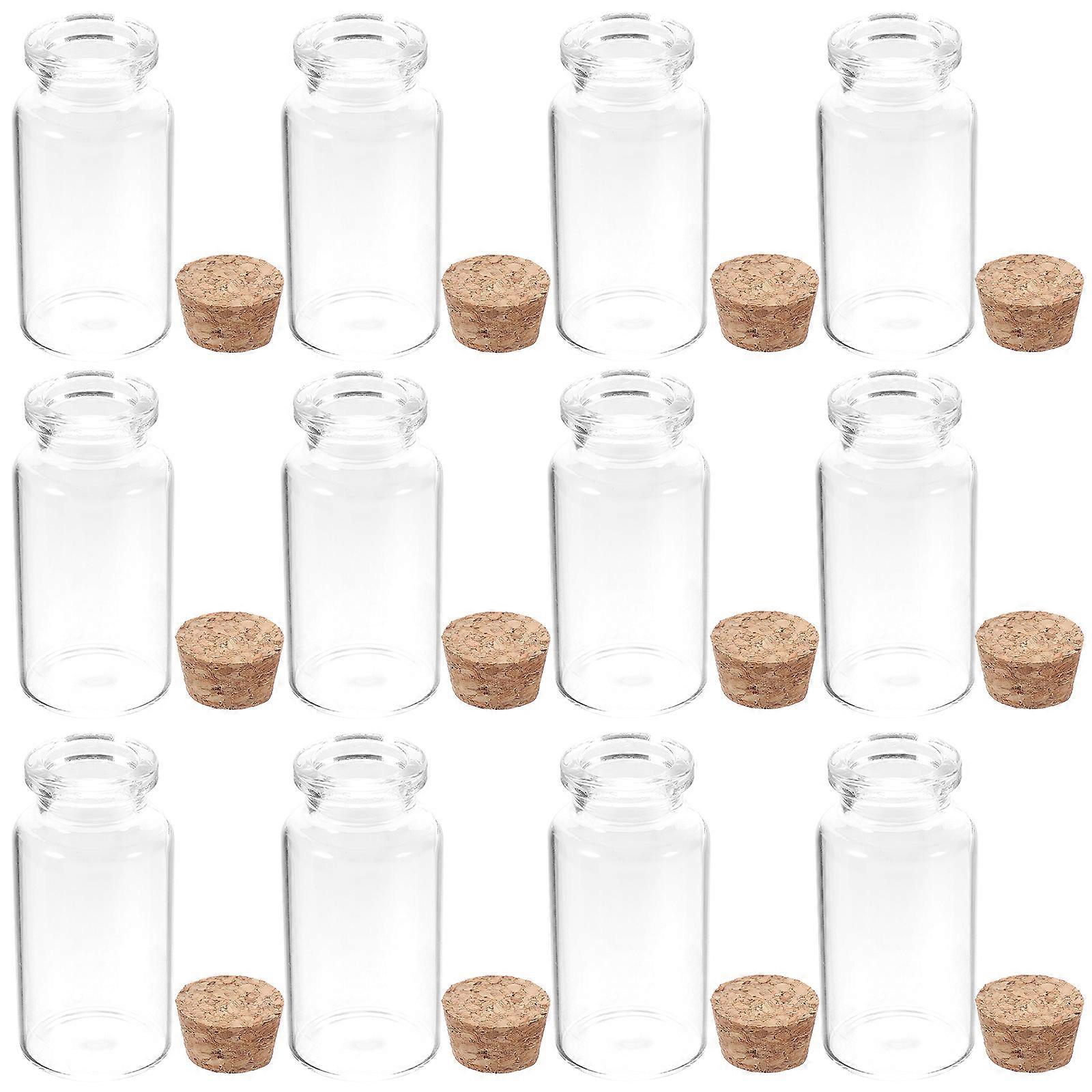 Mini Glass Bottles with Cork Glass Vials for Storage Use Set of 24