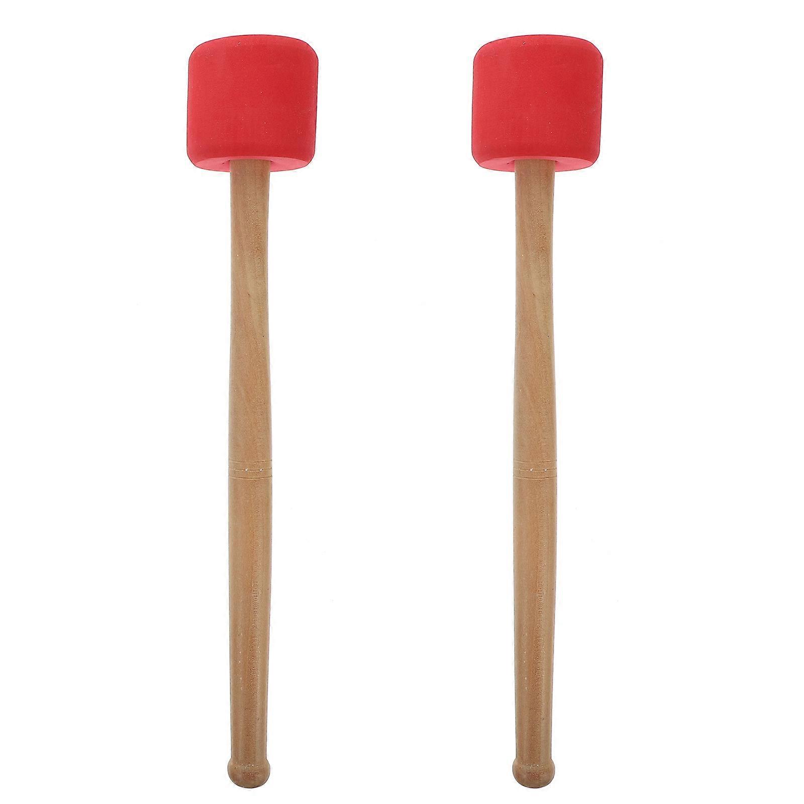 Drumstick for Bass Drum Wood Handle Percussion Instrument 4Pcs Red