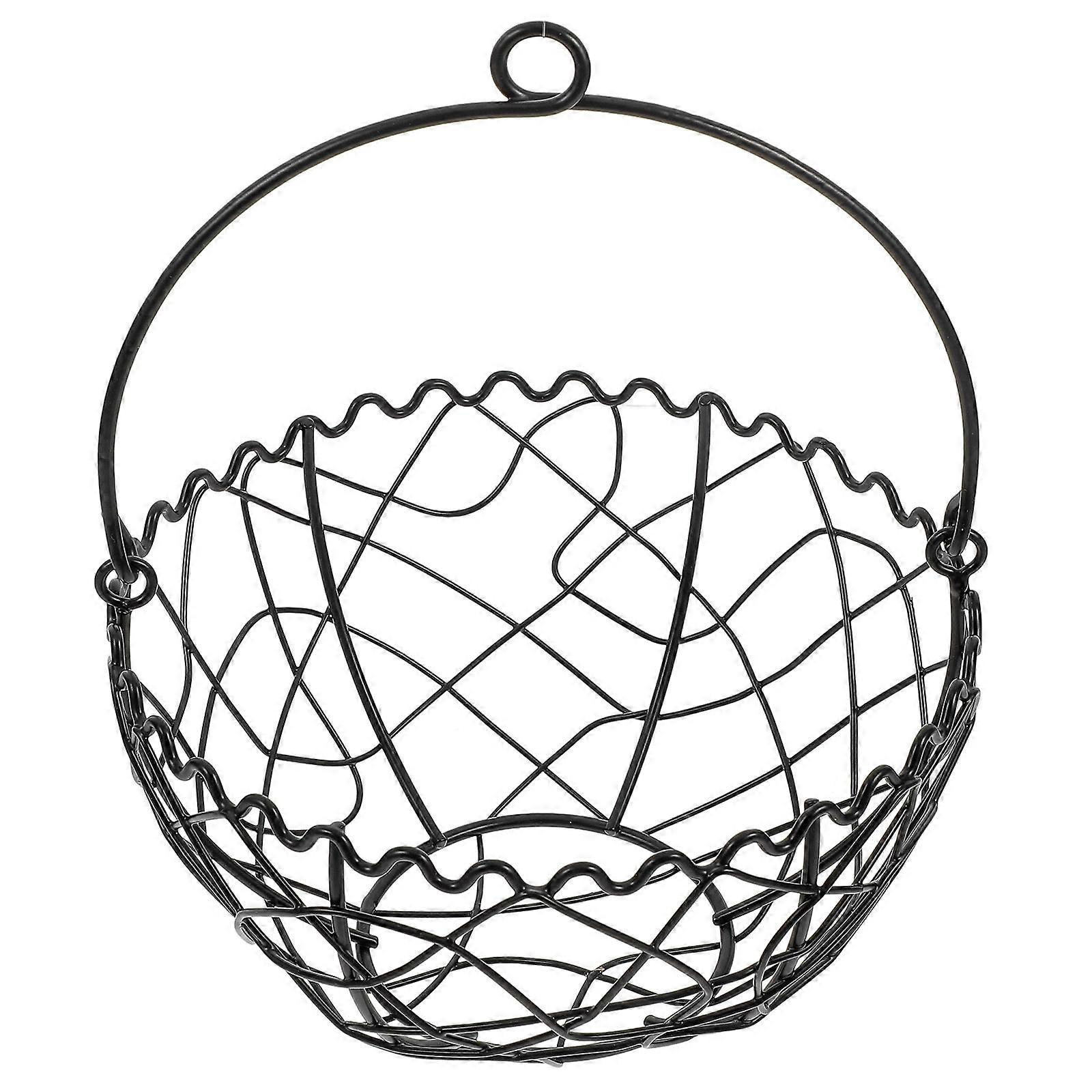 Kitchen Storage Basket Iron Vegetable Basket for Storage Use Black