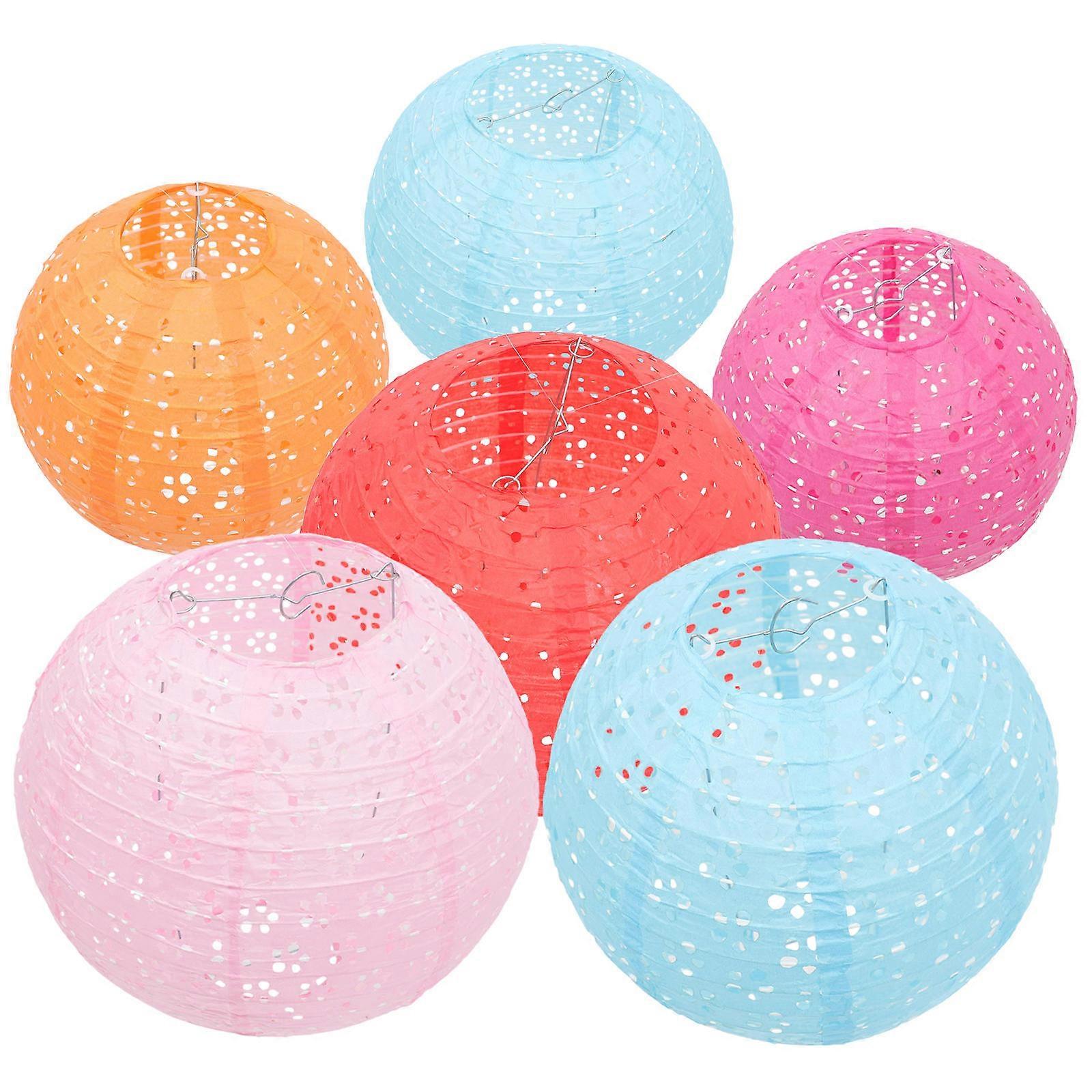 Paper Lanterns Decorative Hanging with 6Pcs Ornaments for Birthday Parties