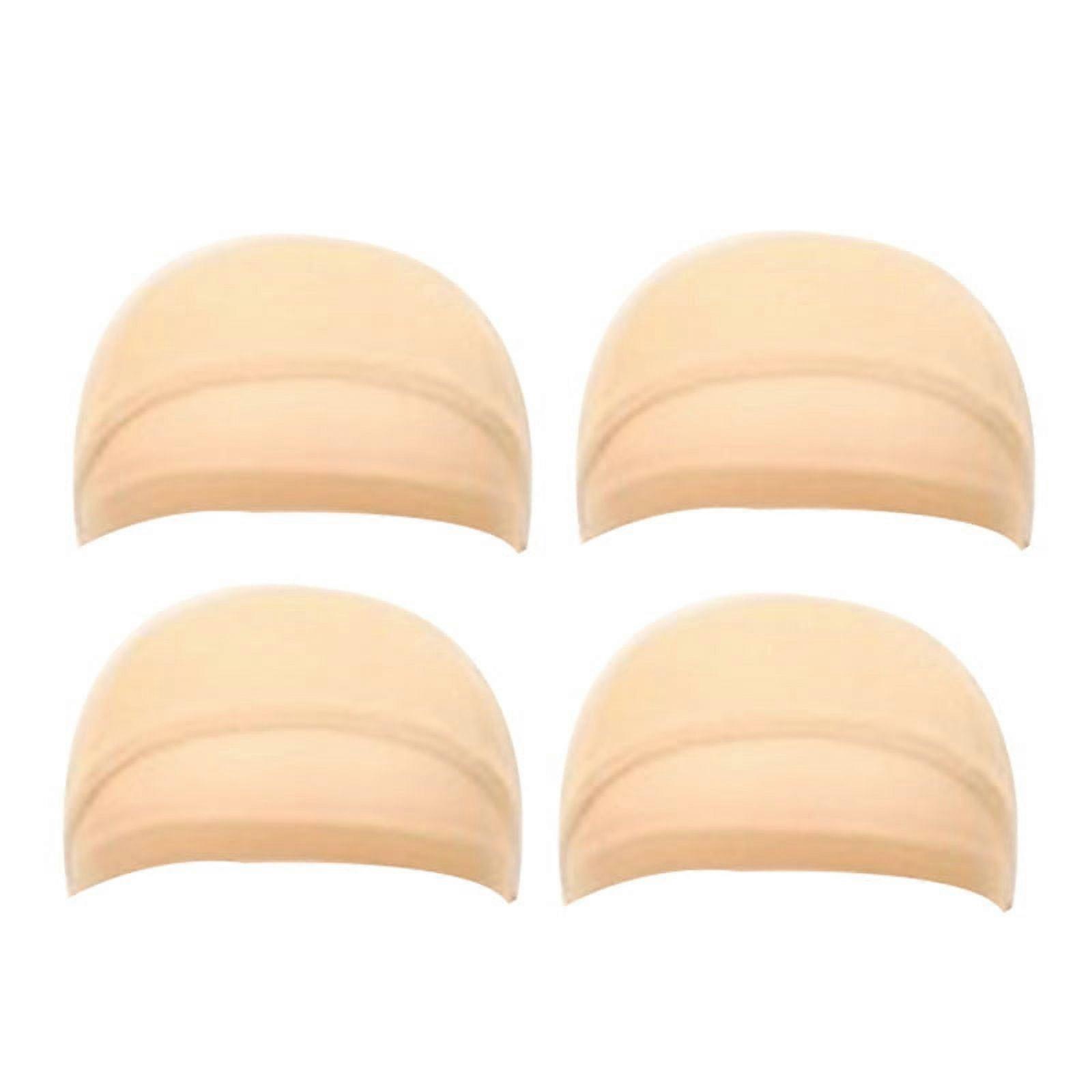 HD Wig Cap Stocking Cap Transparent Wig Cap Thin Nylon Cap Multifunctional Convenient Covers,Beige 4 Pcs