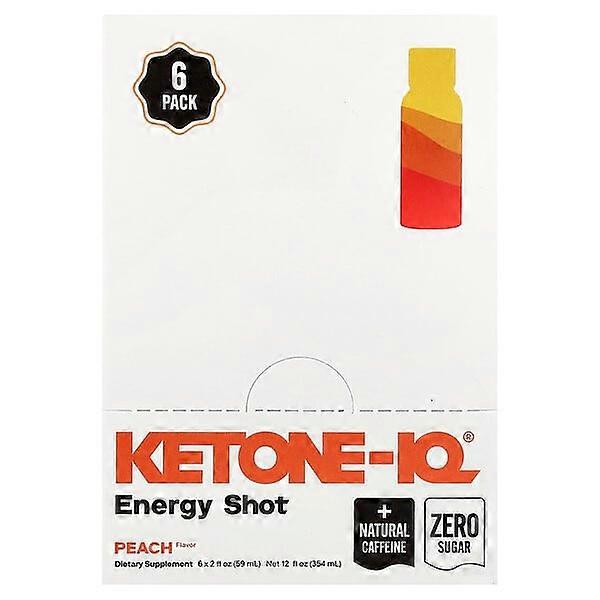 Ketone-IQ, Energy Shot, Peach, 6 Bottles, 2 fl oz (59 ml) Each