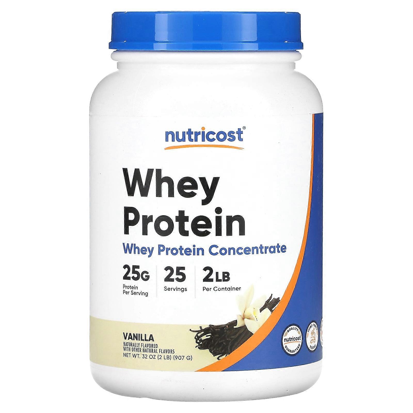 Whey Protein Concentrate, Vanilla, 2 lbs (907 g)
