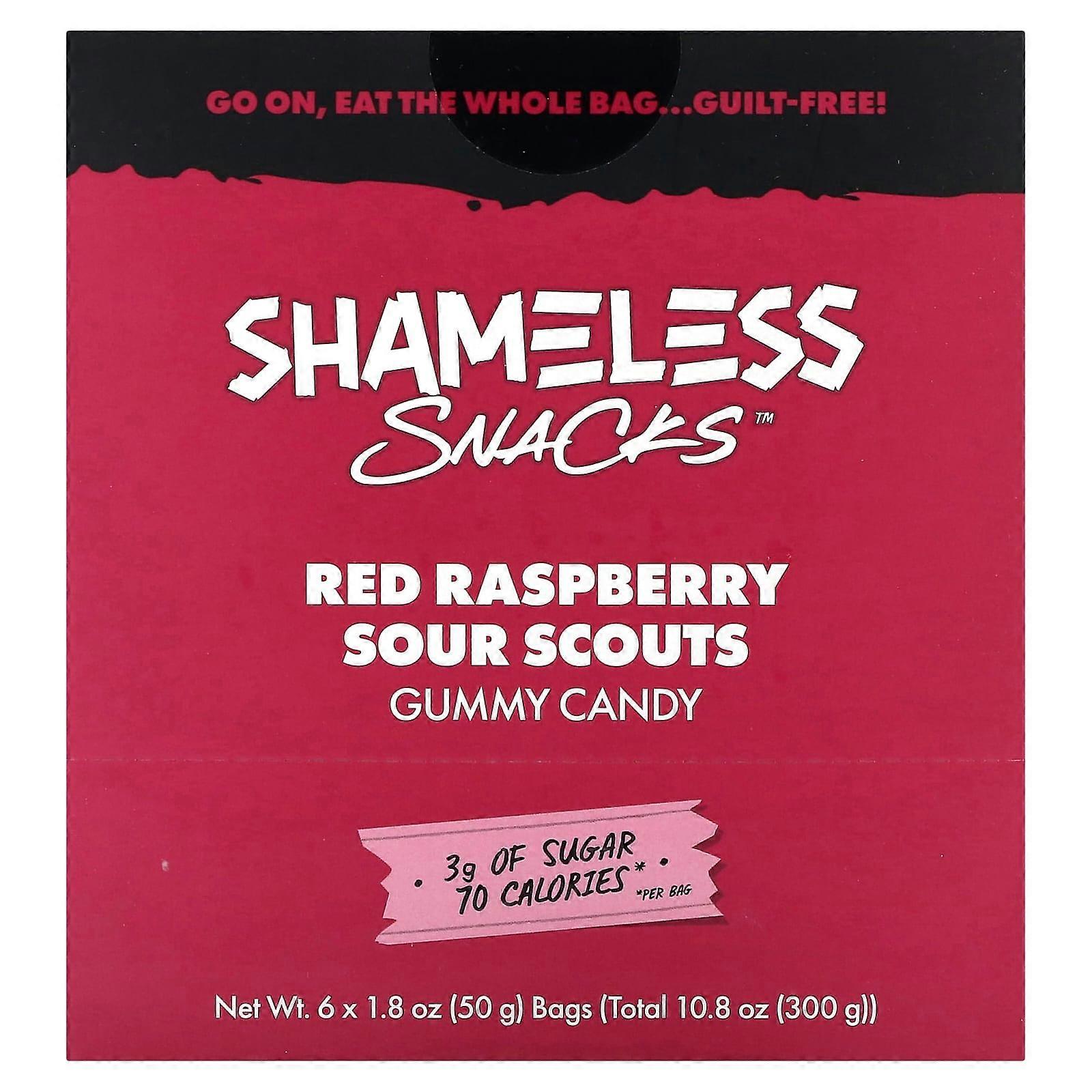 Gummy Candy, Red Raspberry Sour Scouts, 6 Bags, 1.8 oz (50 g) Each