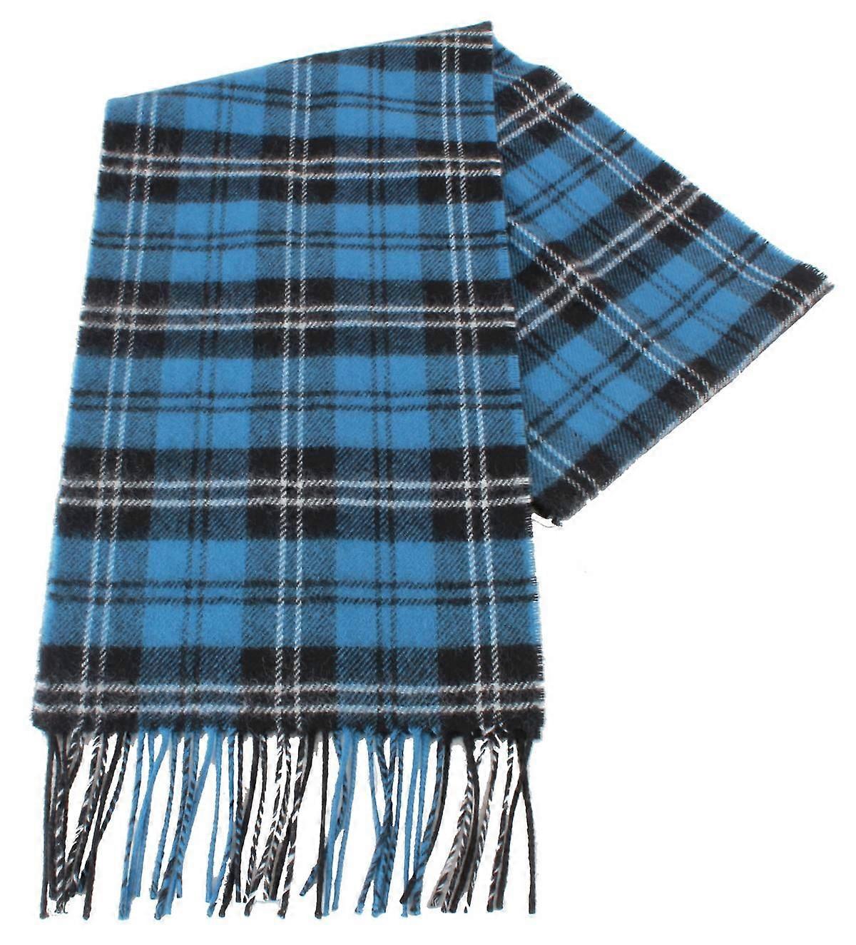 Ingles Buchan Ramsay Blue Ancient Lambswool Scarf - Black/Blue/White