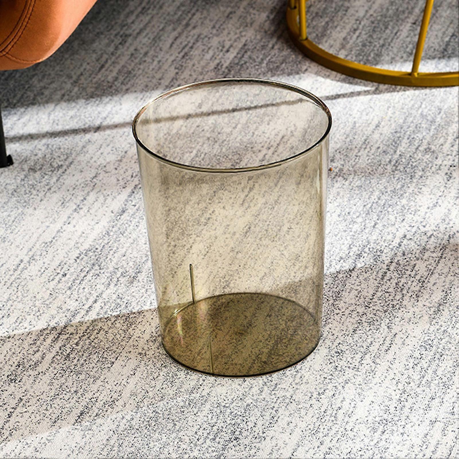 Clear Trash Can Multipurpose Large Capacity Round Garbage Container Bin