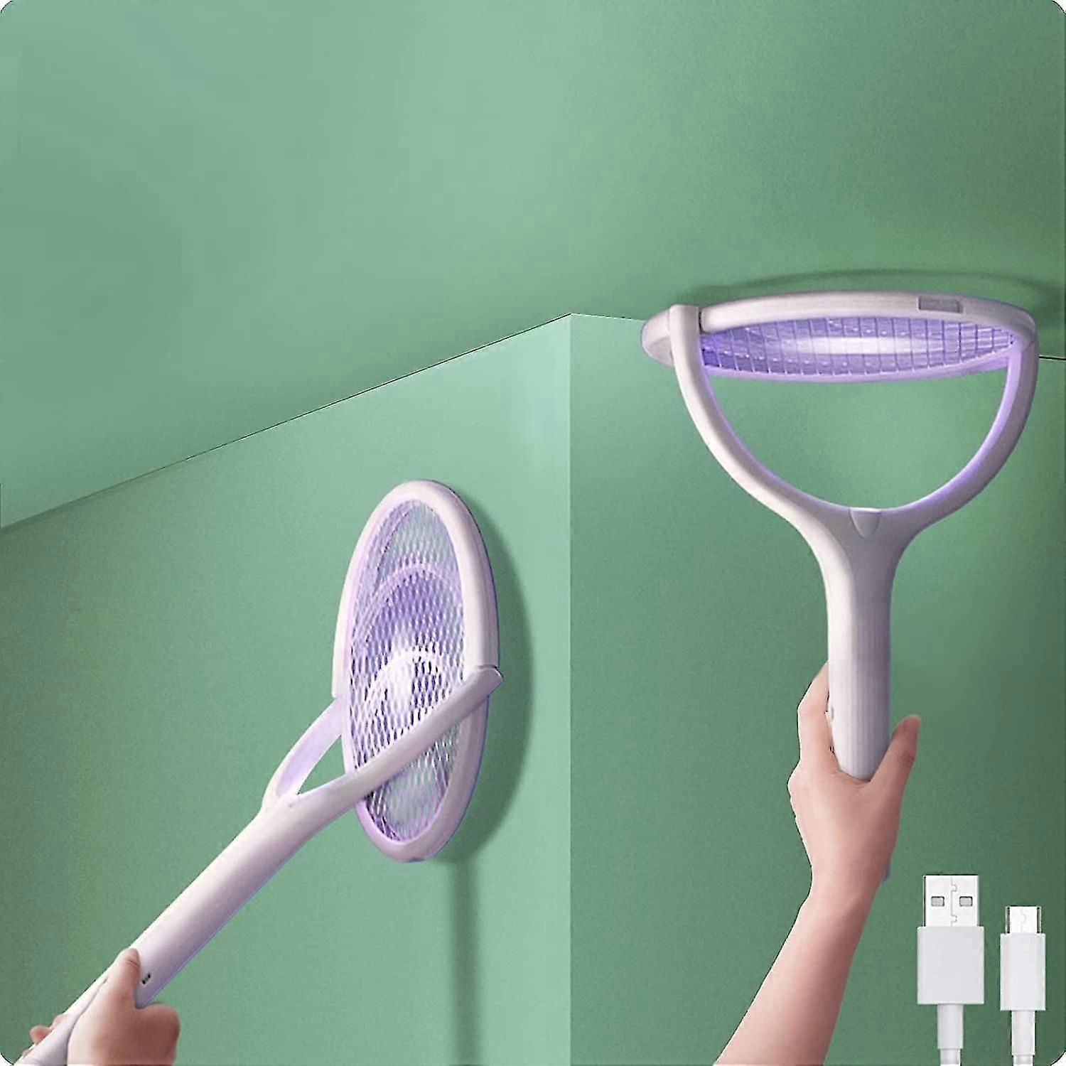 Rotating Head Rechargeable Electric Fly Swatter Fly Zapper