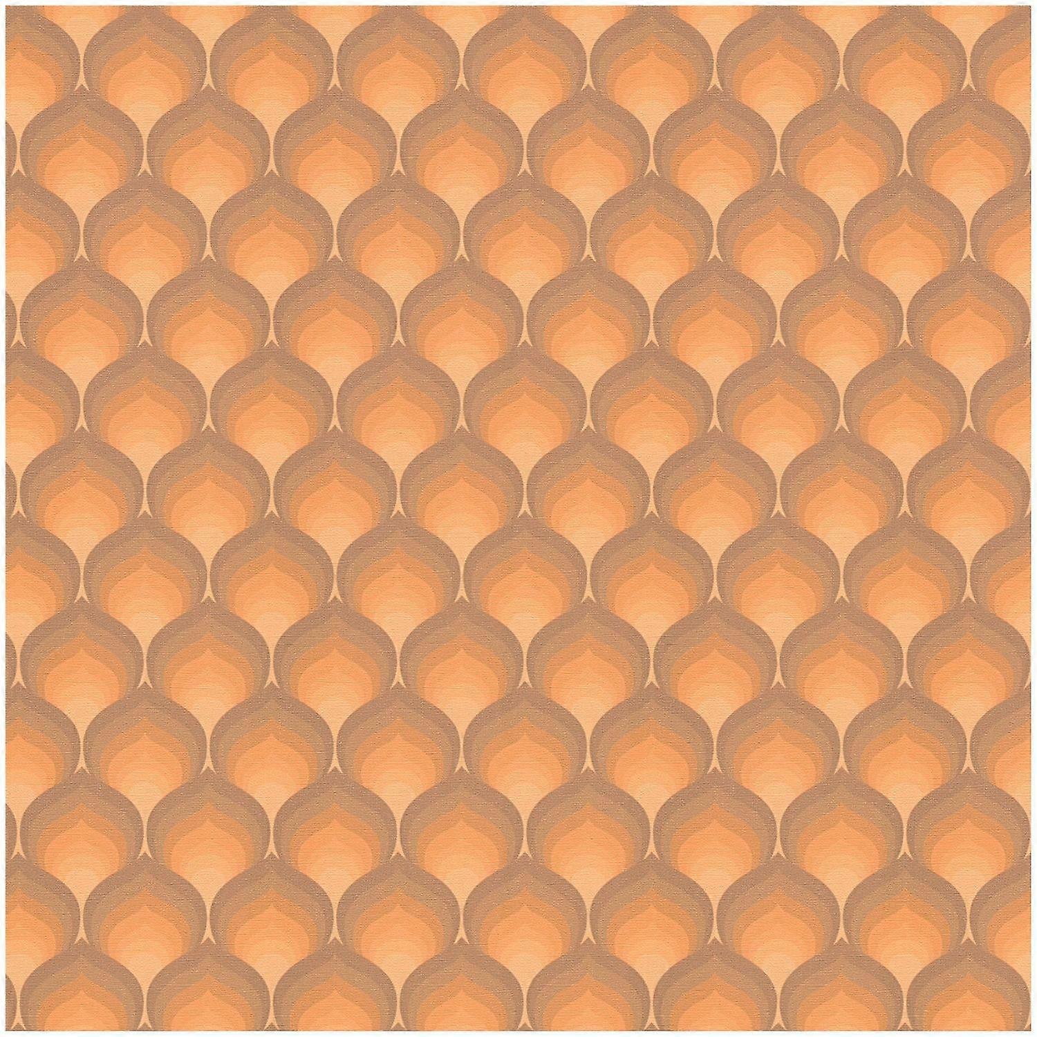 AS Creation Orange Brown Retro Design Vinyl Wallpaper