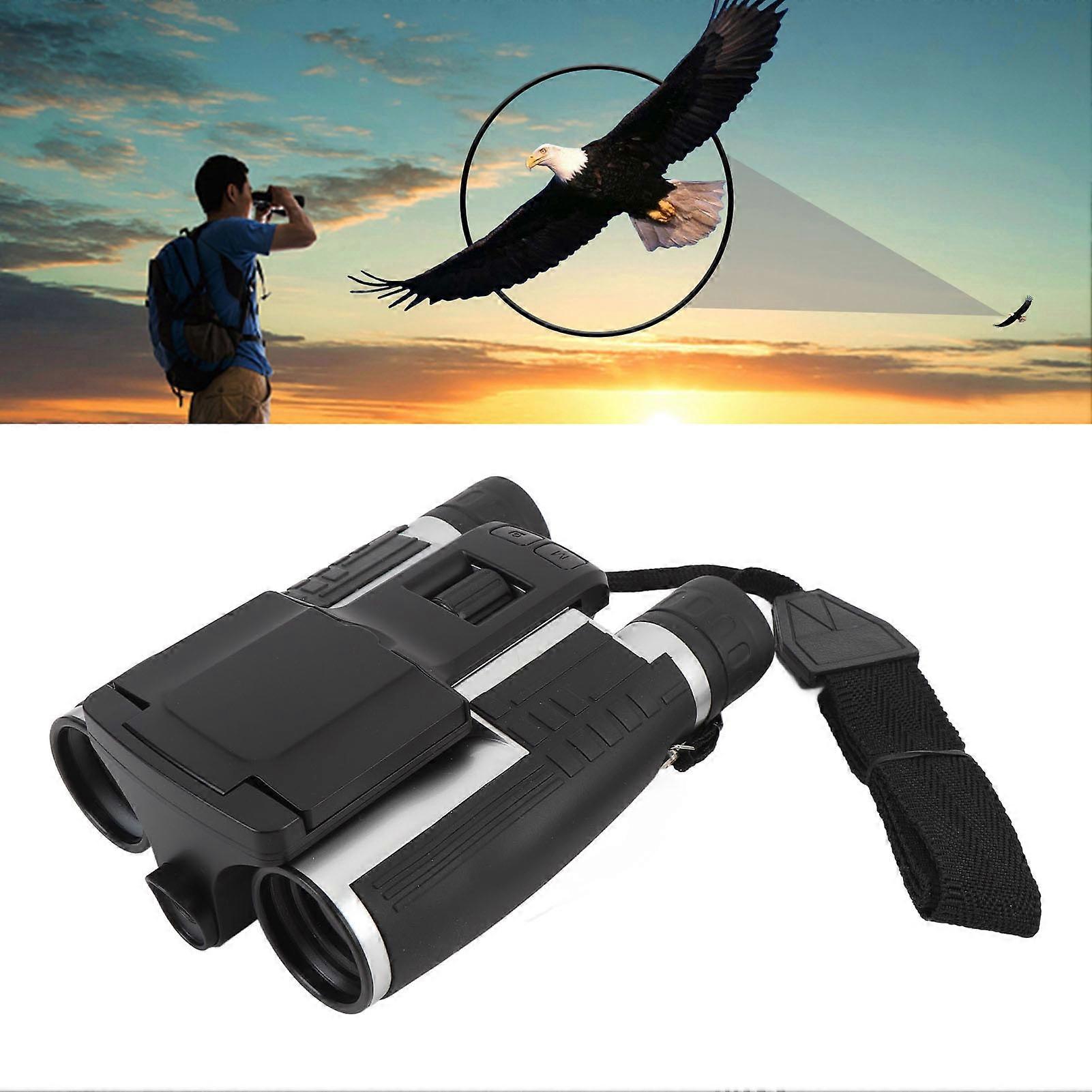 12x32 Binoculars with Camera 2.4 Inch Color Display 2.5K 48MP Video Photo Recorder for Bird Watching Travel 8X Digital Zoom 