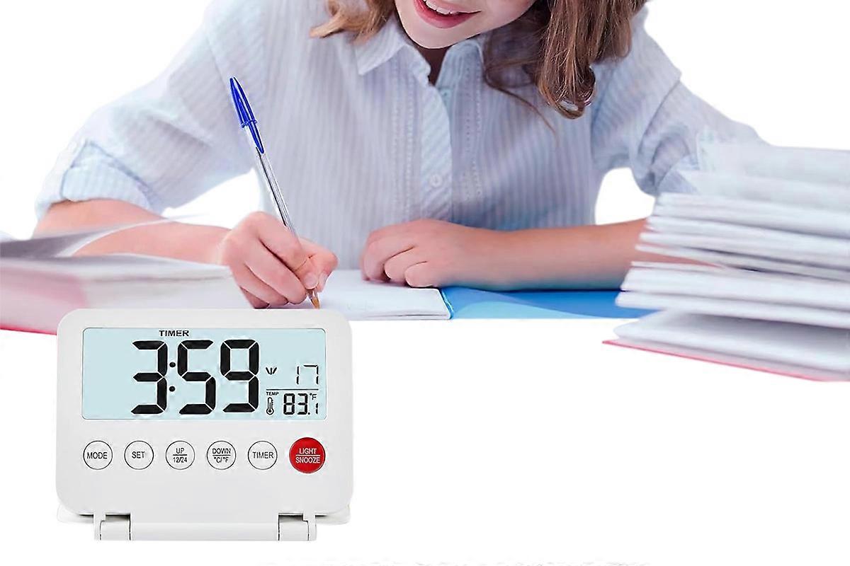 Foldable LED Alarm Clock with Temperature Display Digital Desk Clock with