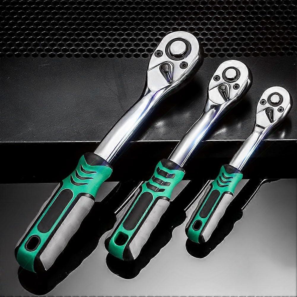 72Tooth Ratchet Wrench Set With Quick Release, Reversible Drive, Ergonomic Handle, 1/4, 3/8, 1/2Inch Socket Sizes