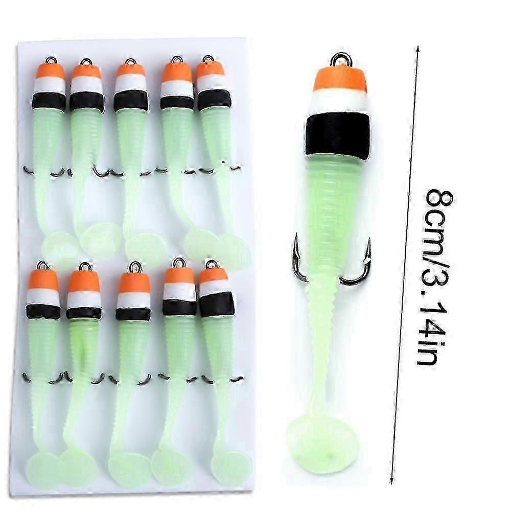 FTK 10PCS Soft Bass Lure with Sharp Hooks as well as Soft Baits