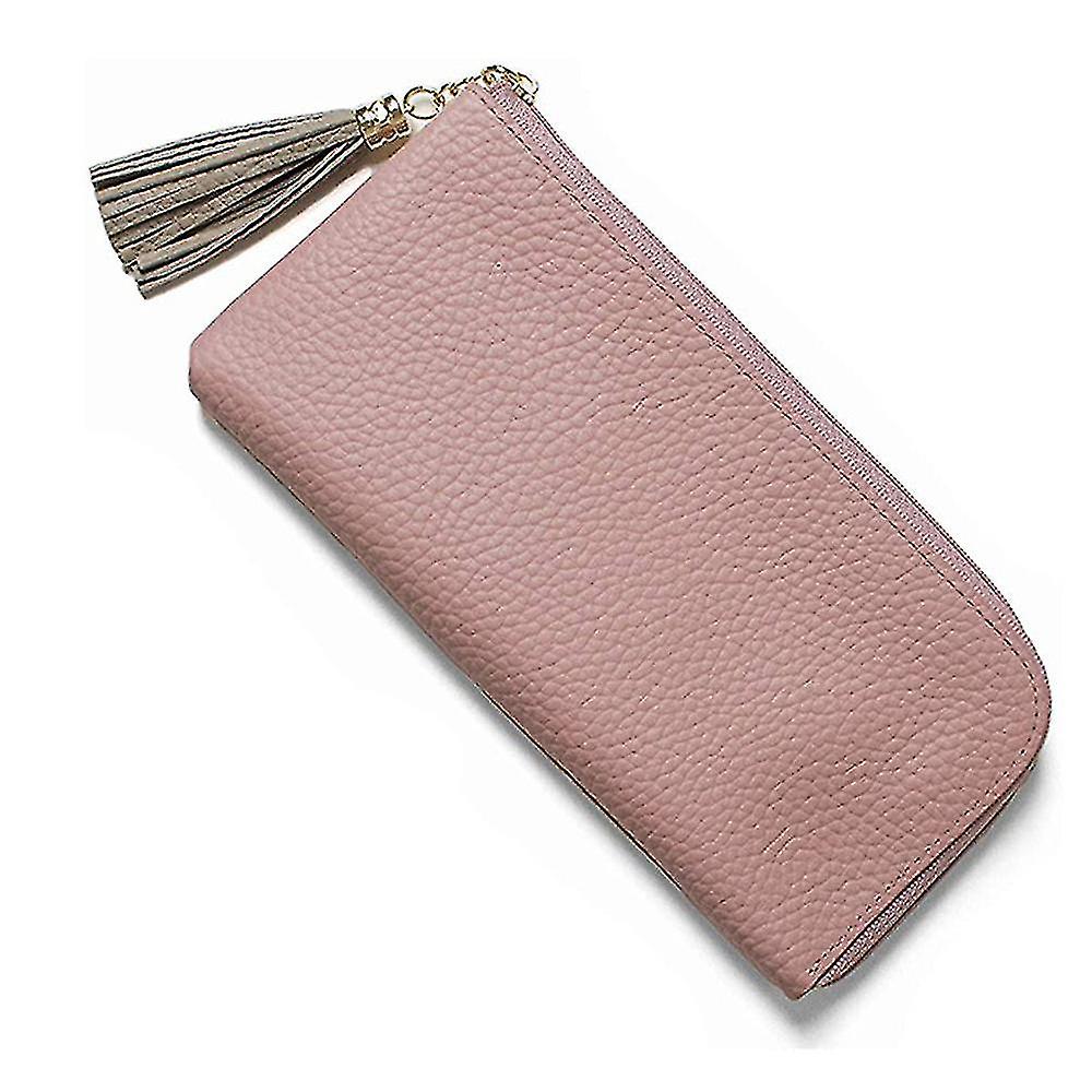 Hair Combs Tassel Multi-card Position Japanese Leather Ladies Wallet Pink