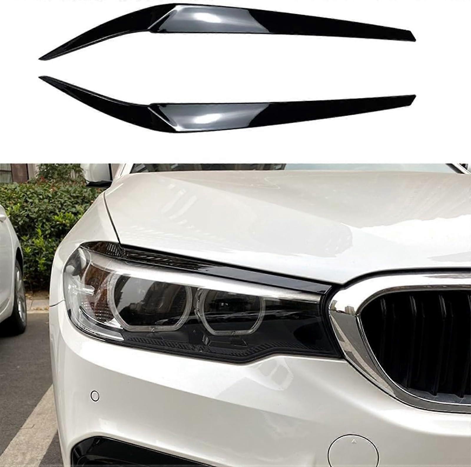 Car Headlight Eyebrows For 5 Series G30 525i 20172021 Black Front Headlight Eyelid Replacement