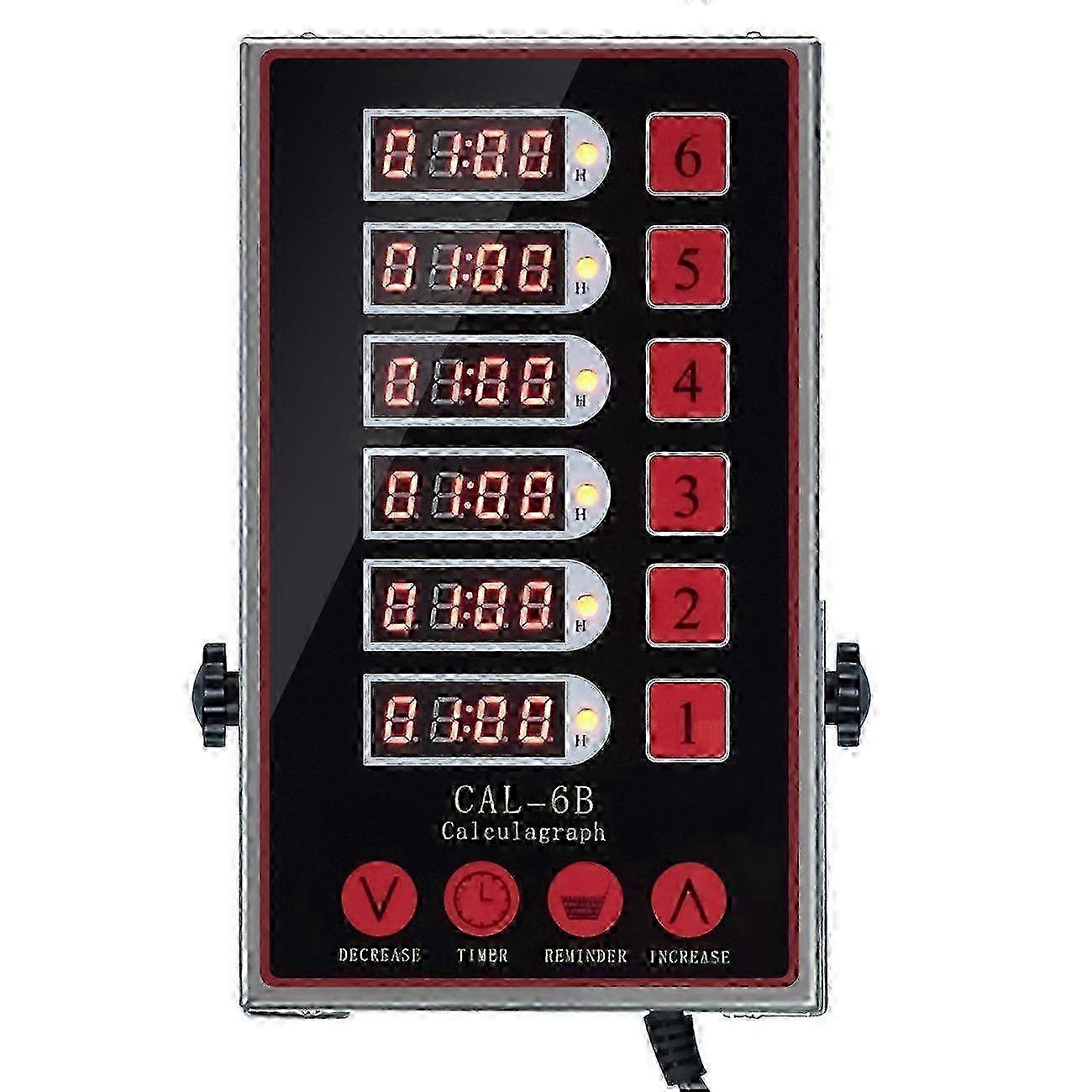 6 Channel Digital Kitchen Timer in Stainless Steel Material