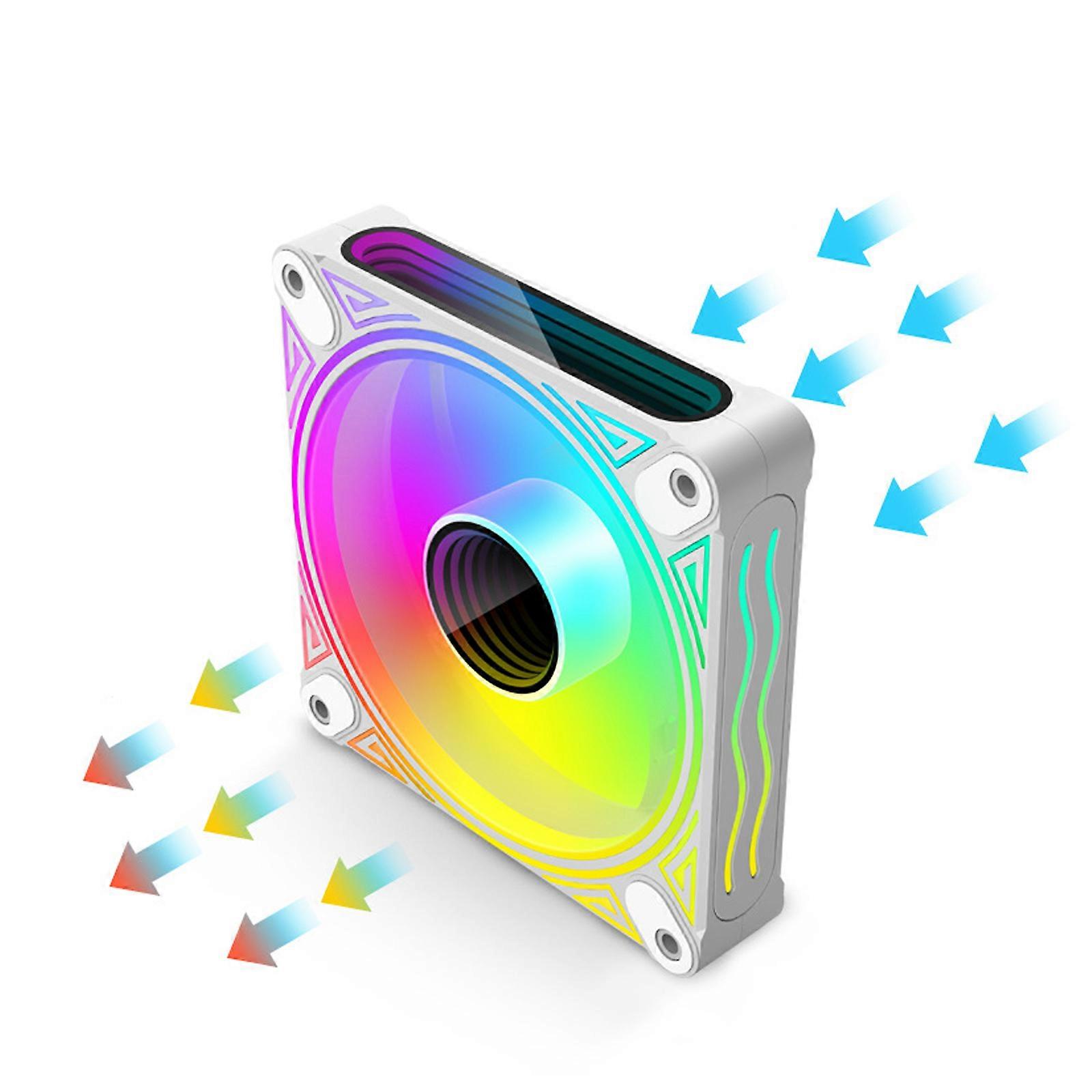 120x120x25mm PC Case Fan With Dynamic ARGB Color Effects Intelligent Temperature Based Speed Adjustment For Computer  Grey