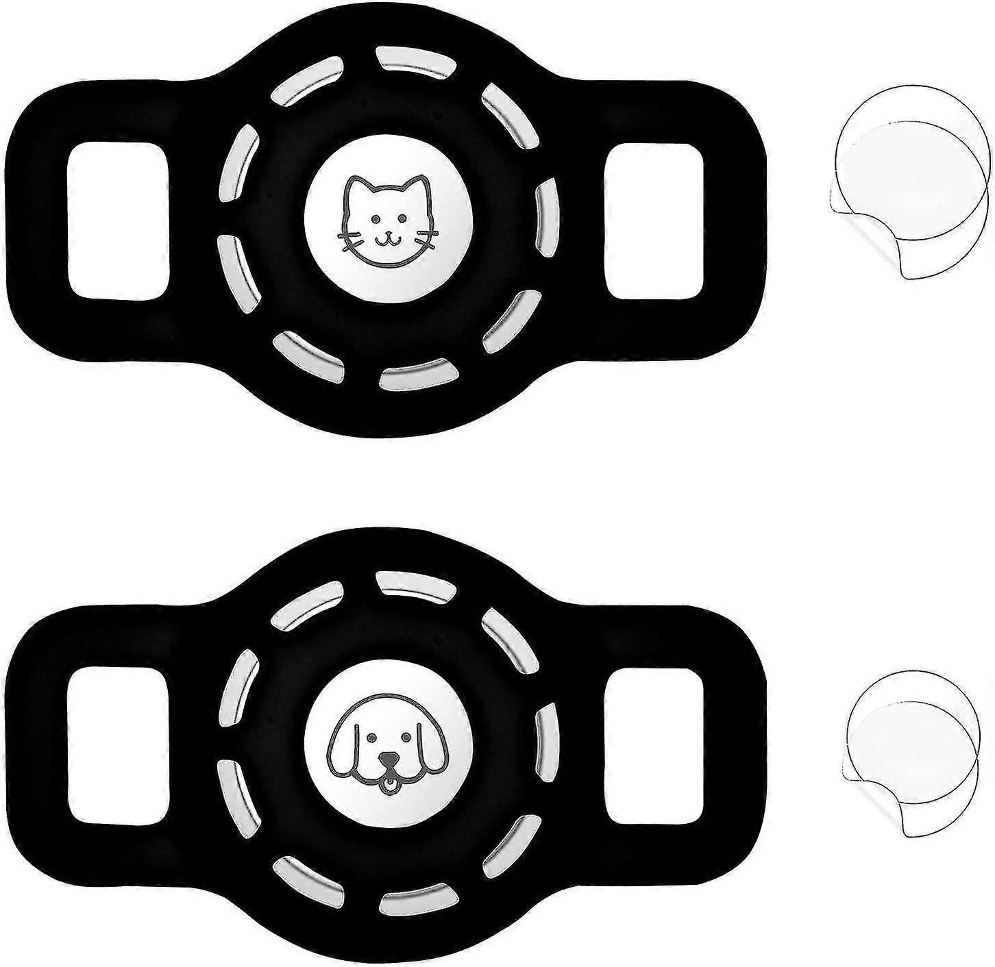 2-pack Airtag Cat And Dog Collar Holders For Apple Air Holders Within 1/2"