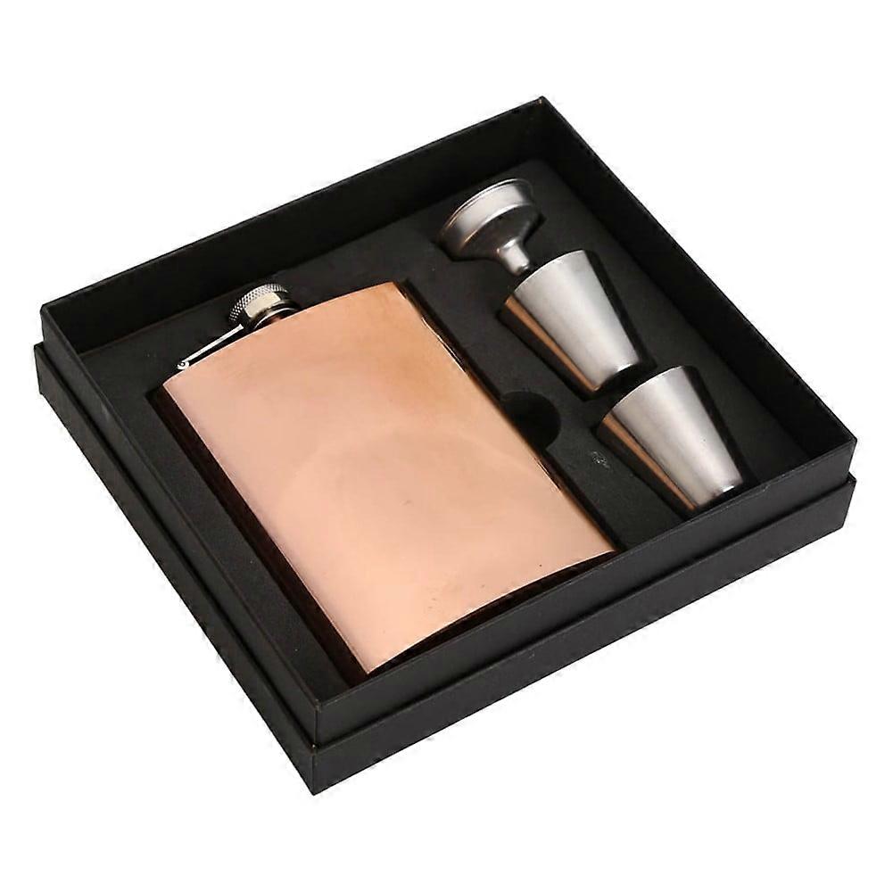 8 Oz Hip Flask Set Stainless Steel Whiskey Flask Wine Bottle With 2Cups & Funnel