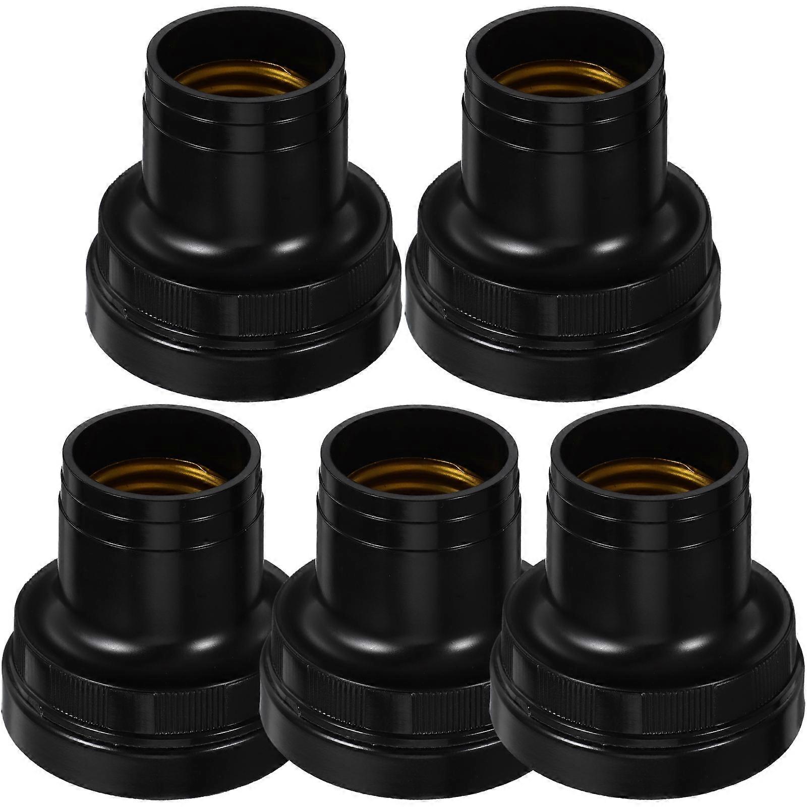 Screw in Lamp Base Holder for Light Socket Replacement 5Pcs Durable Black Material