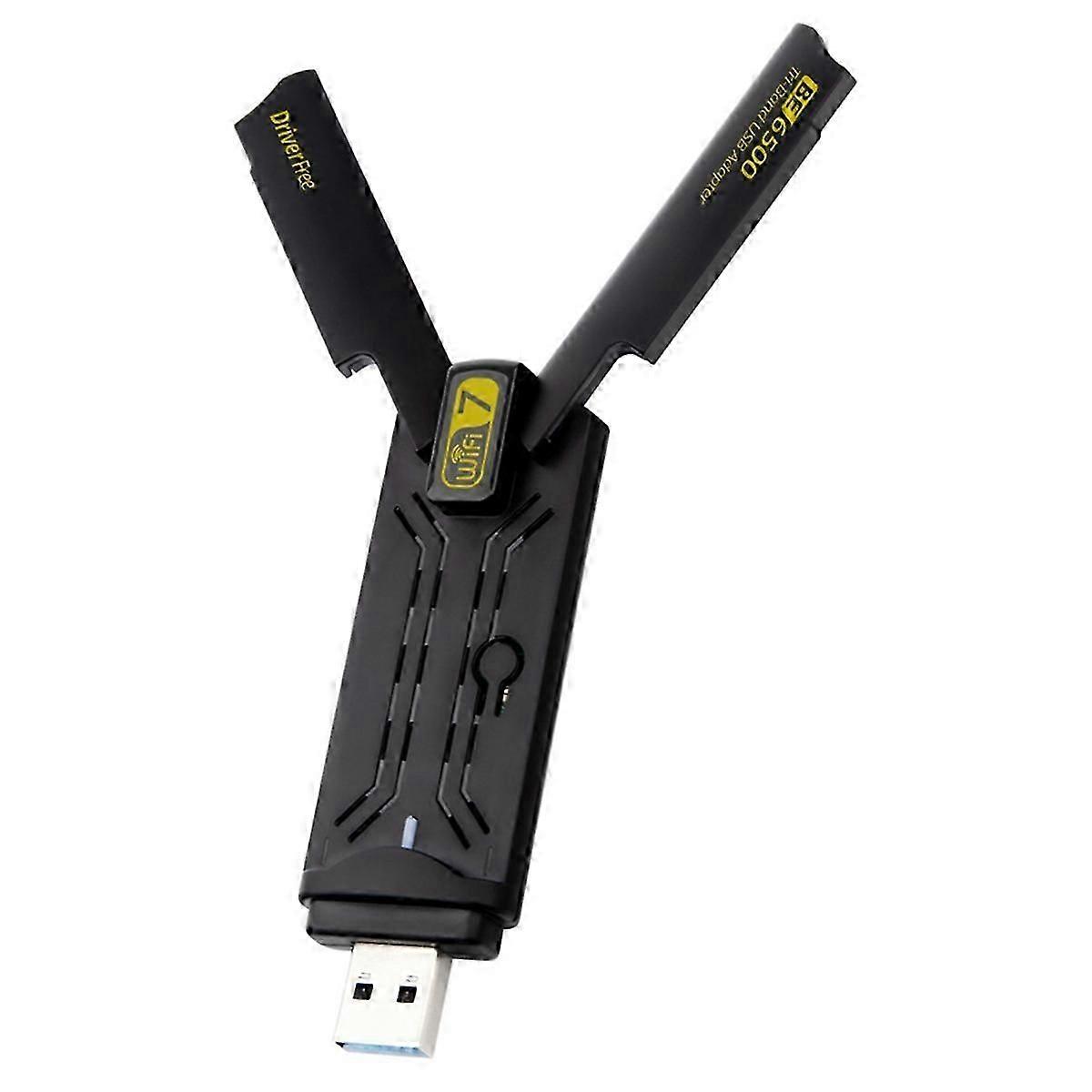 WiFi7 6500Mbps USB-adapter BE6500 2.4G&5.8G&6GHz draadloze netwerkkaart 802.11be Free-Drive WiFi-adapter