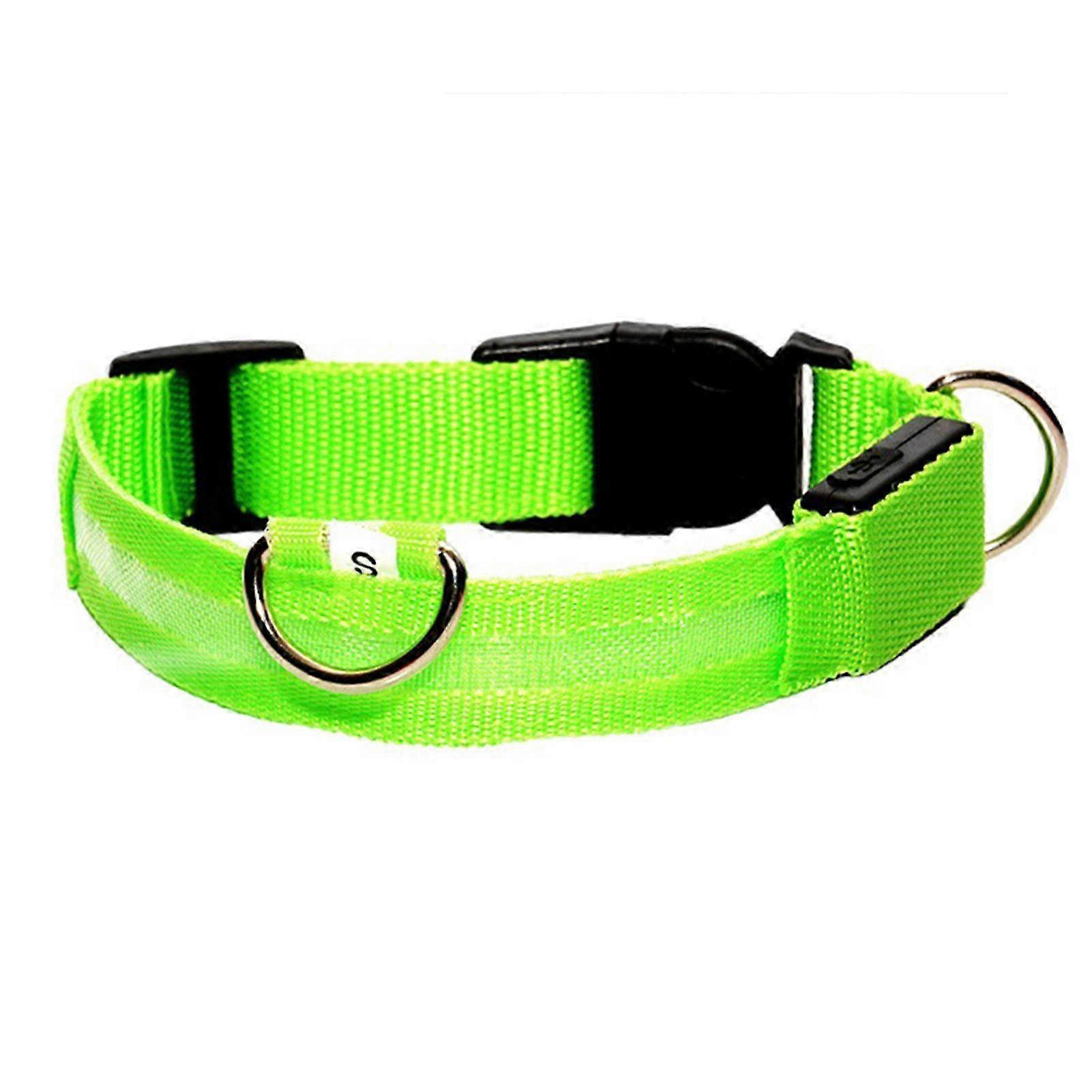 Nylon LED Glowing Dog Collar 3 Light Modes For Customizable Visibility for Night Walks